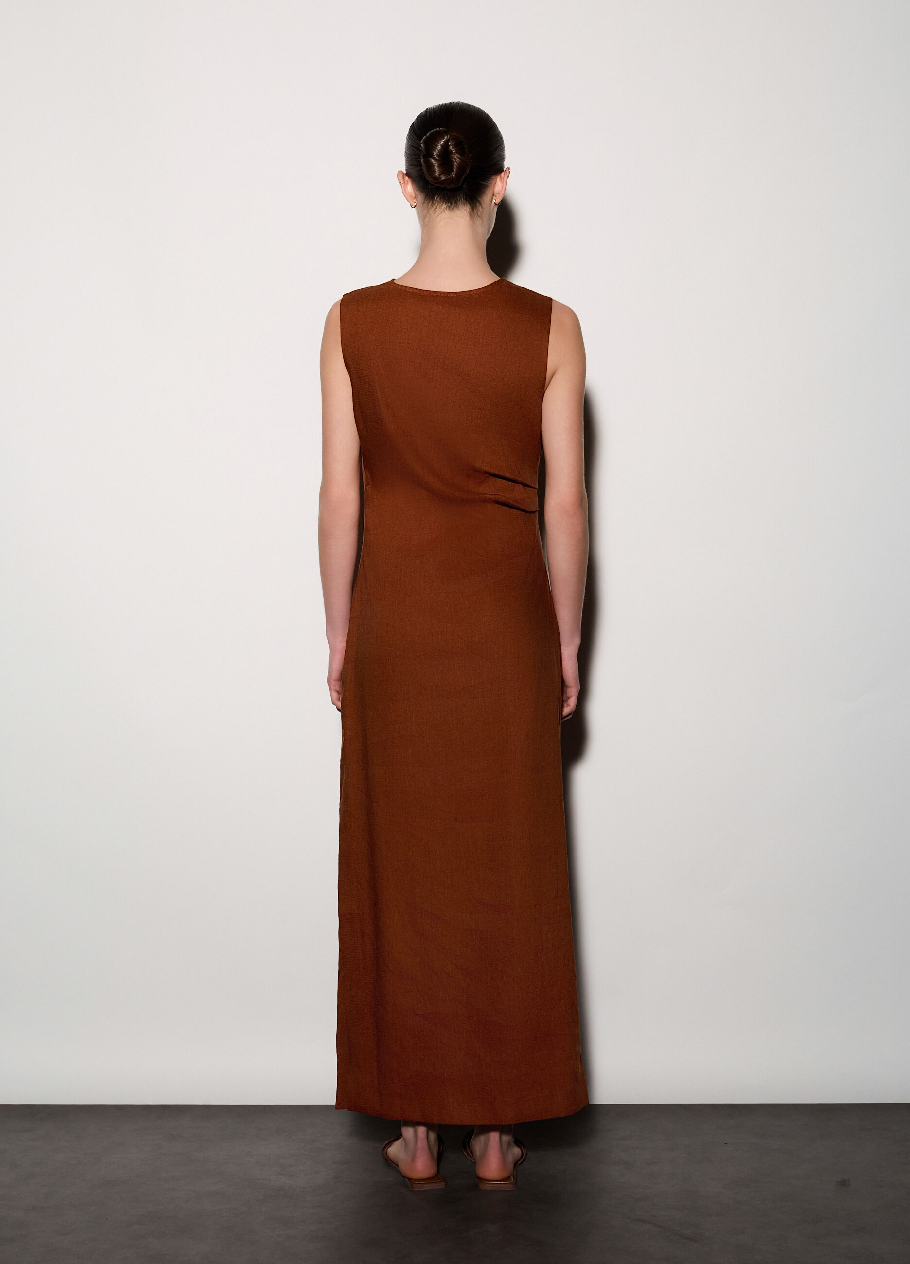 Abito lungo misto lino donna_2