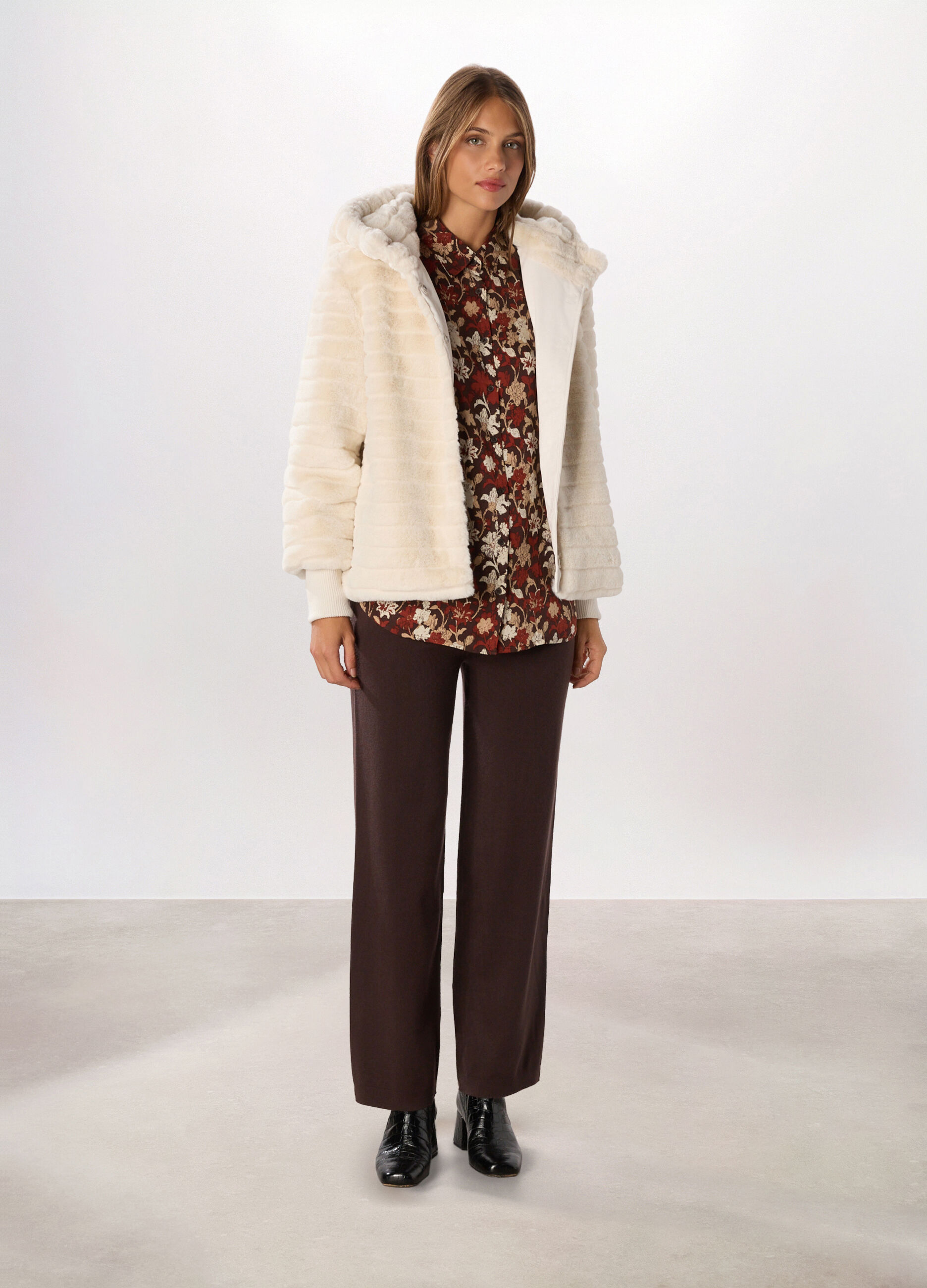 Giacca in eco fur donna_0