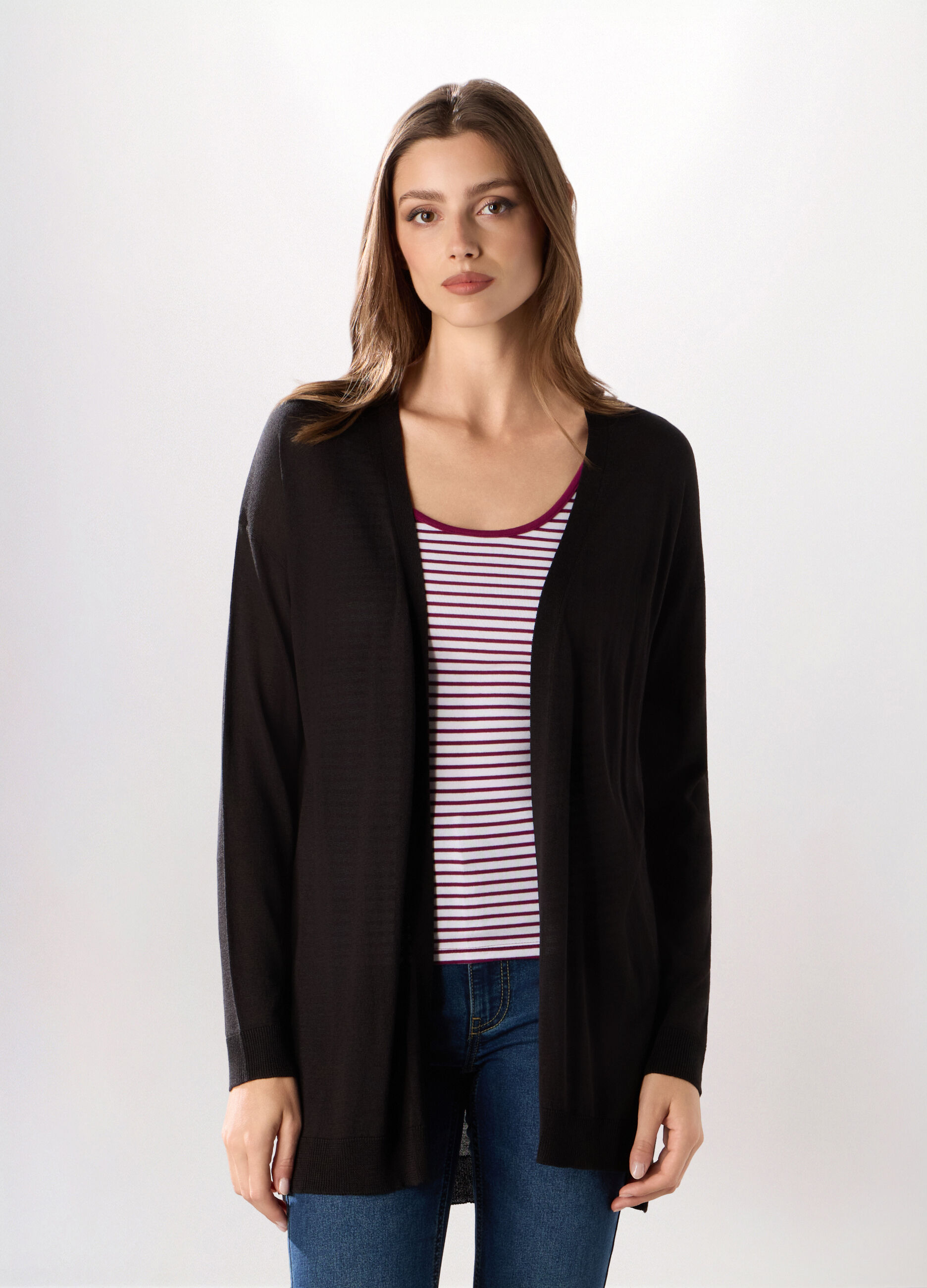 Cardigan tricot misto viscosa donna_0
