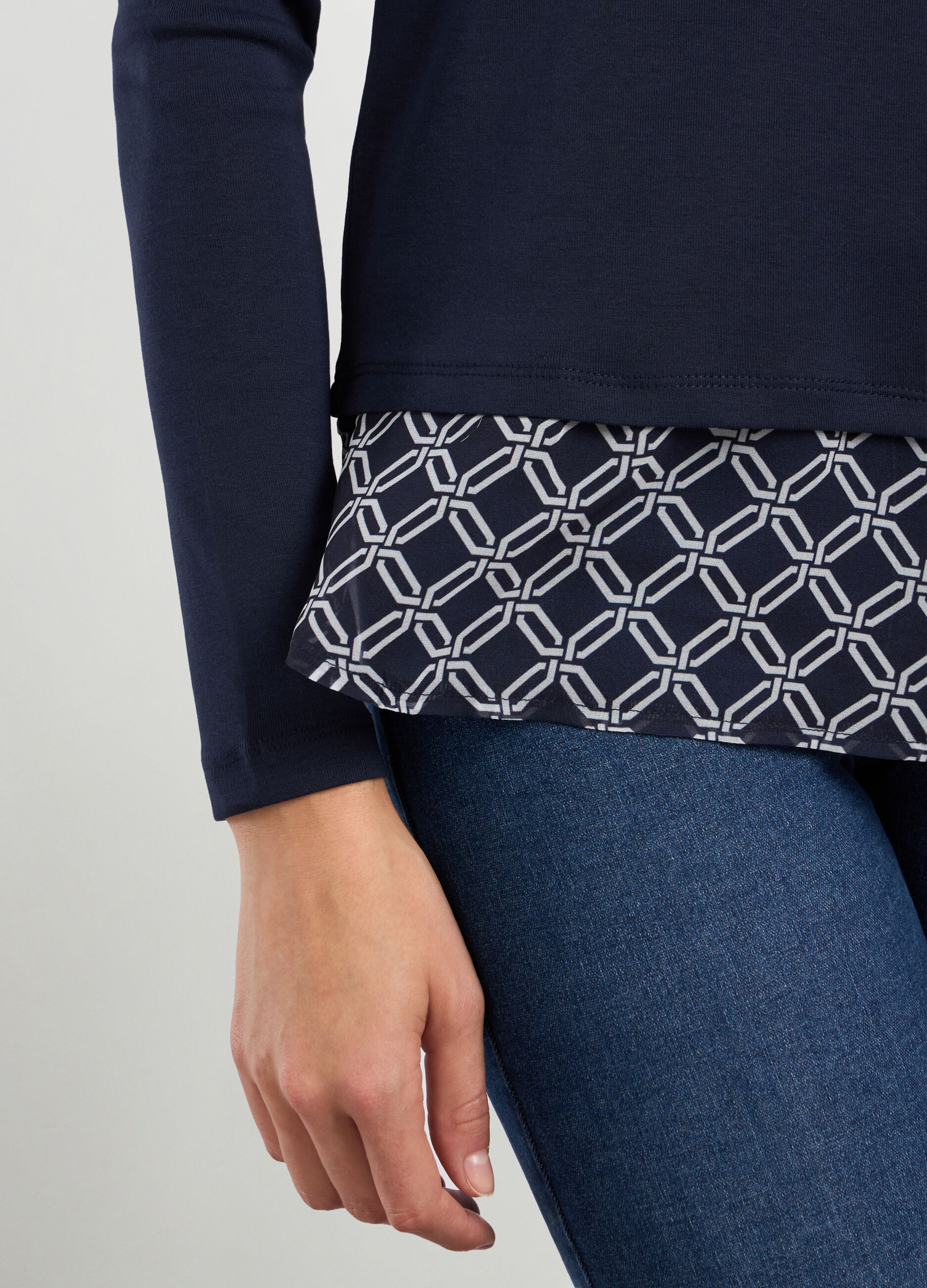 T-shirt a maniche lunghe in puro cotone donna_2