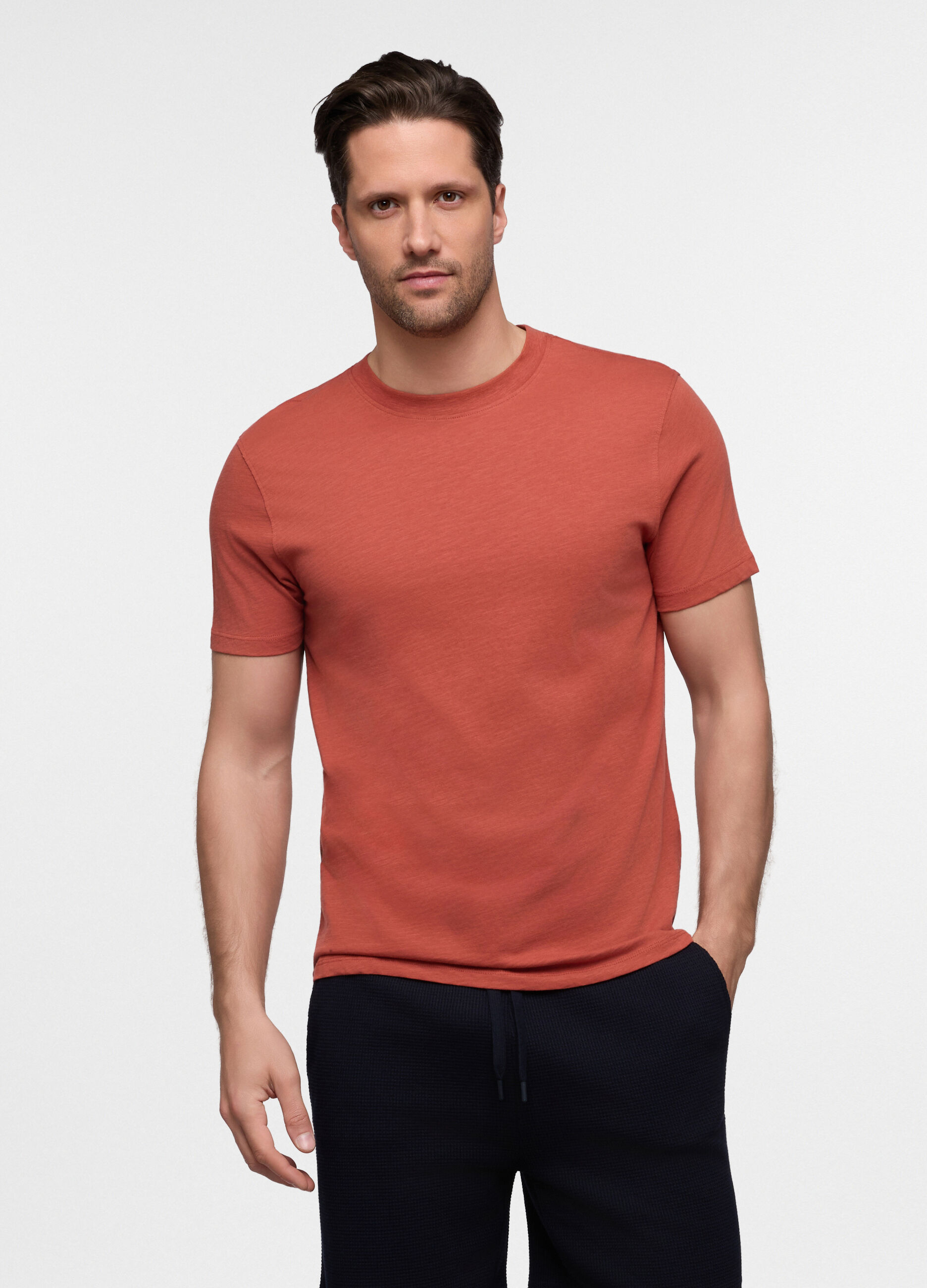 T-shirt in cotone fiammato uomo_0