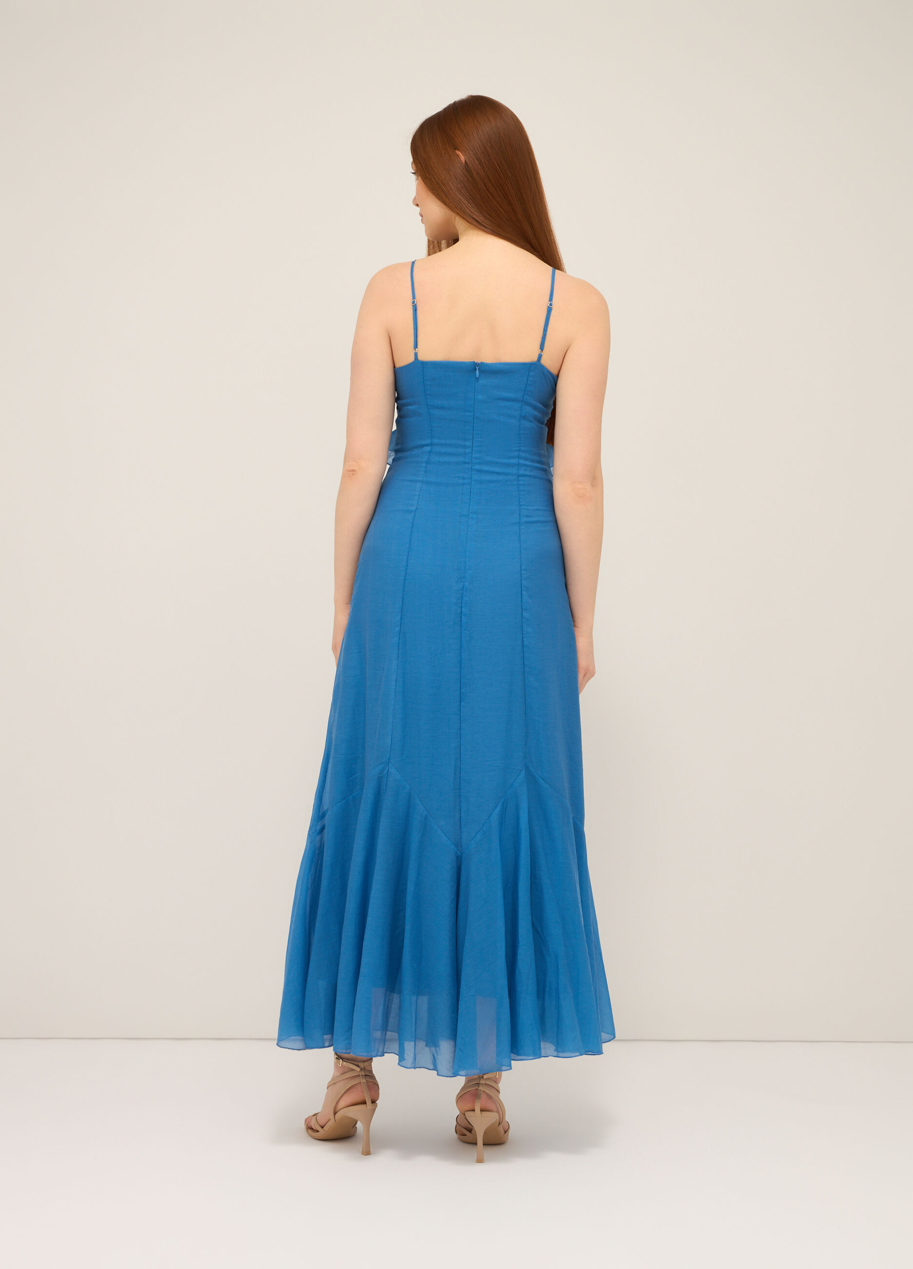 Abito lungo misto lyocell donna_1