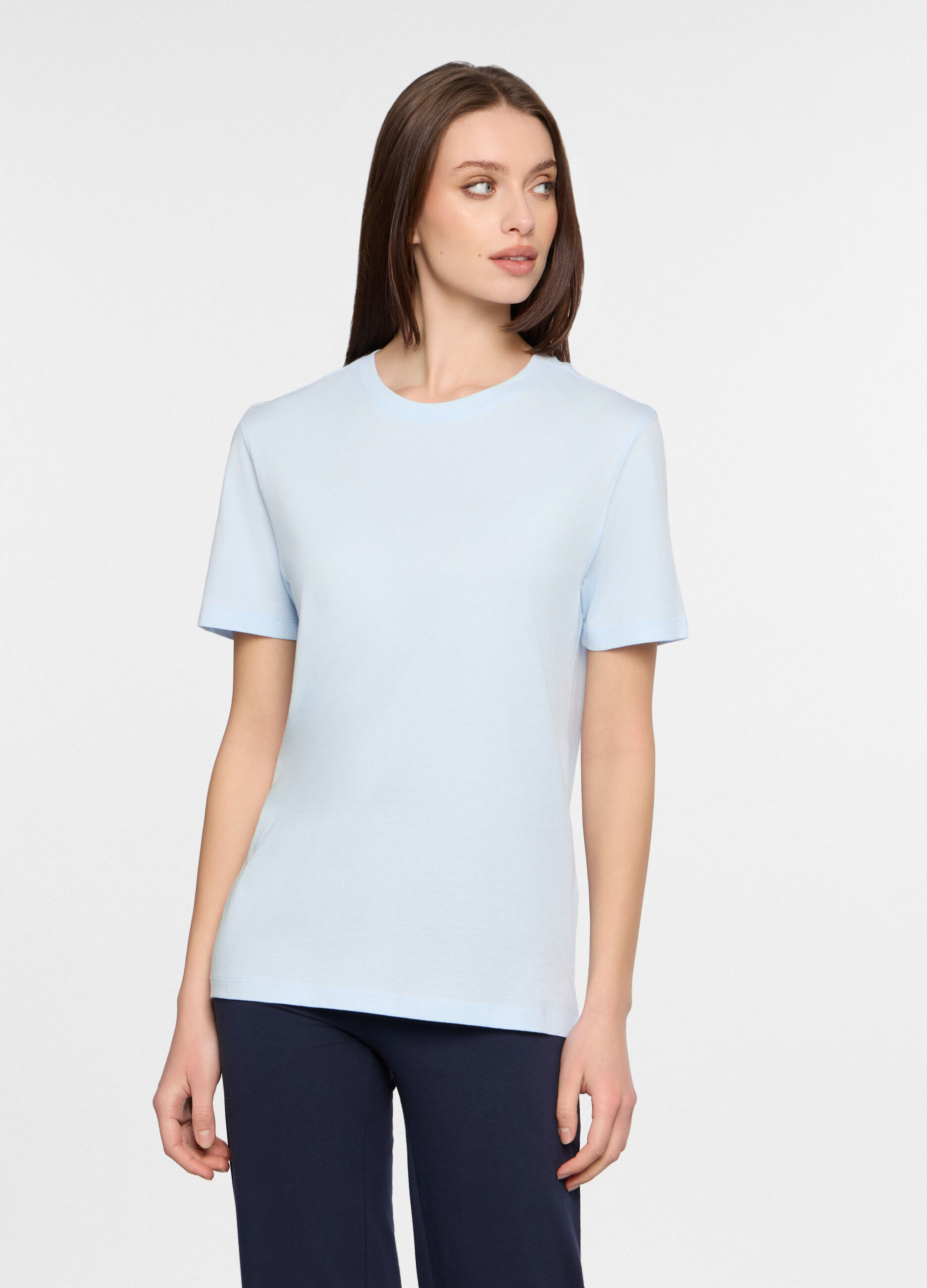 T-shirt girocollo in cotone uomo_0