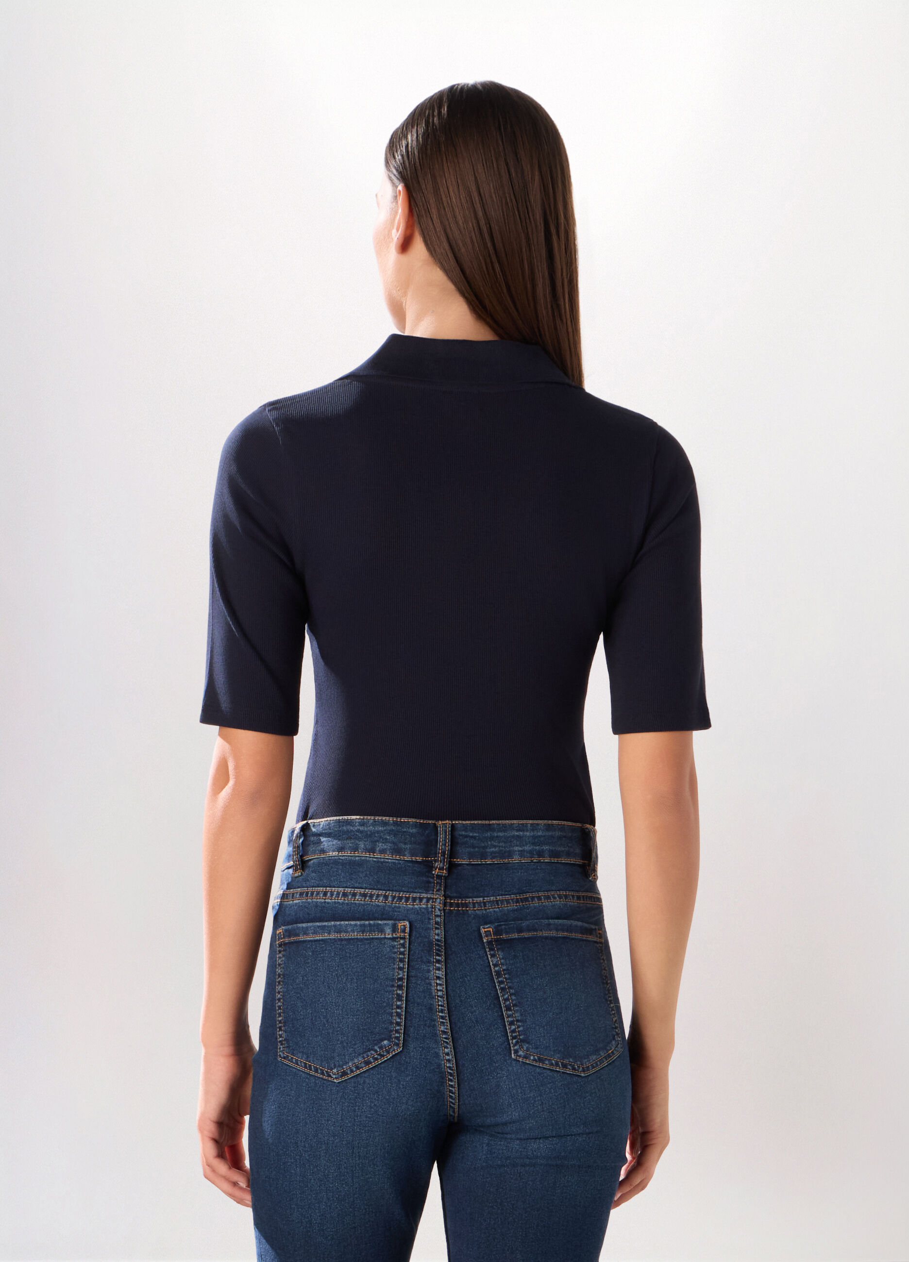 Body in costina di cotone stretch donna_1