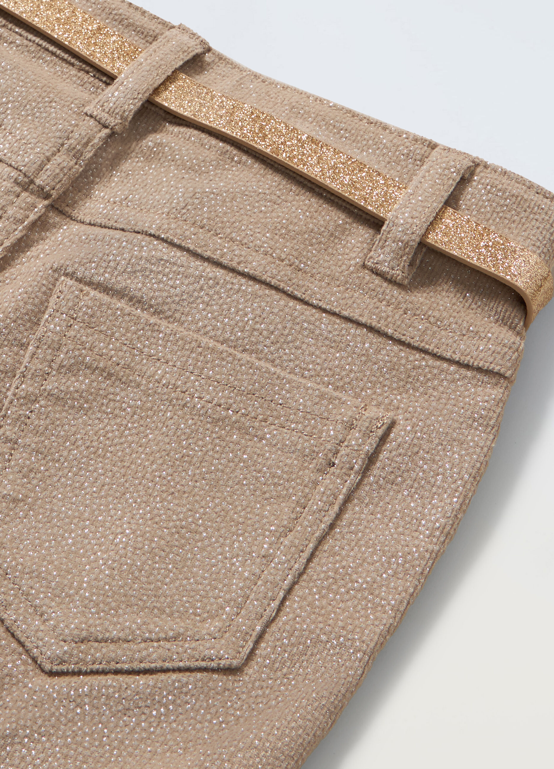 Pantaloni in costina di cotone stretch bambina_1