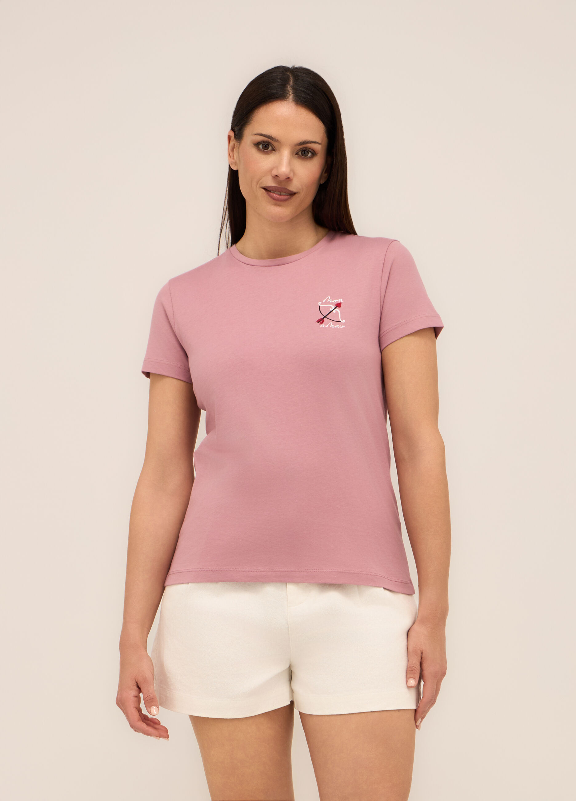 T-shirt in puro cotone donna_0