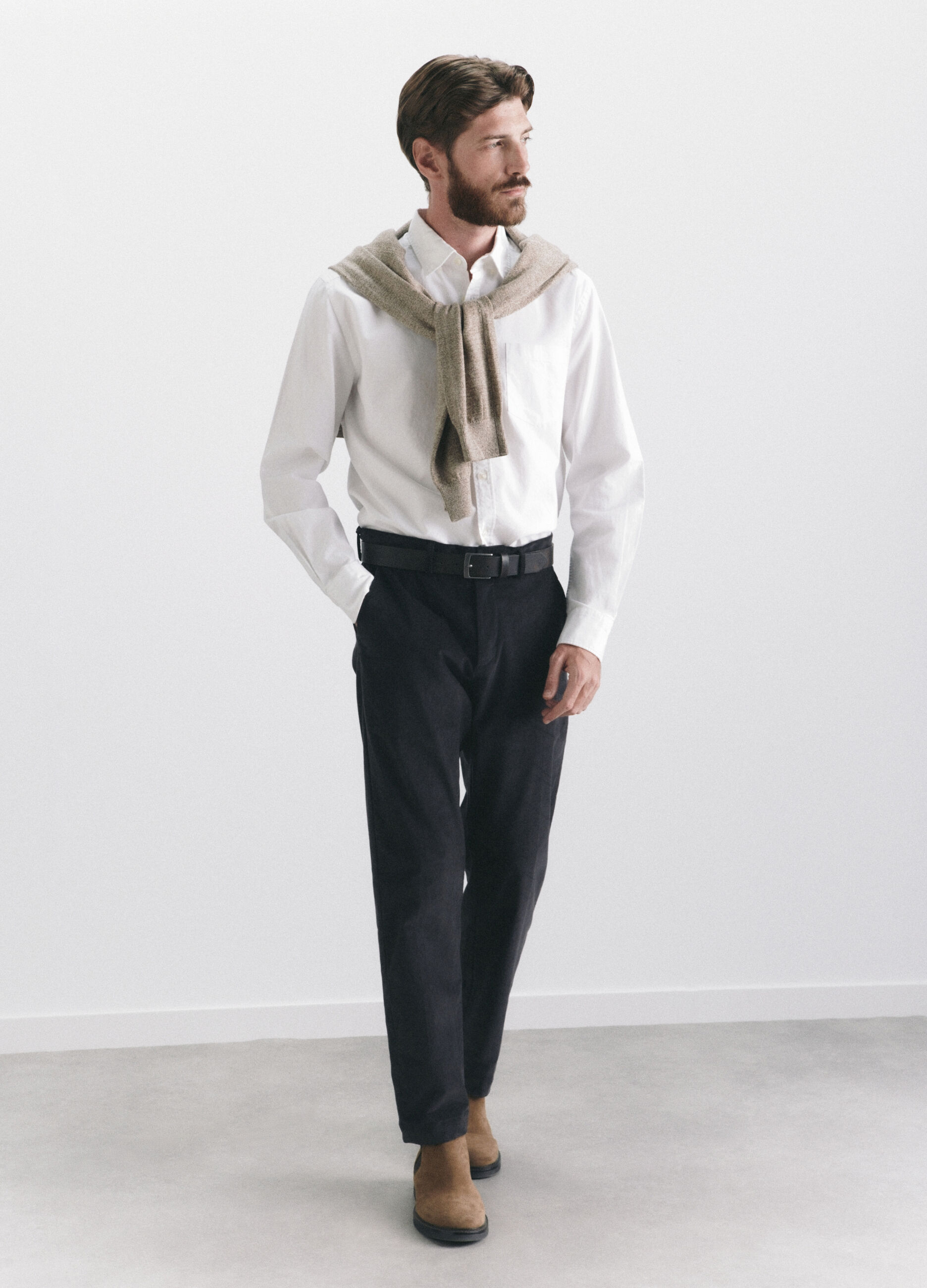 Camicia regular fit colletto button down in cotone uomo_0