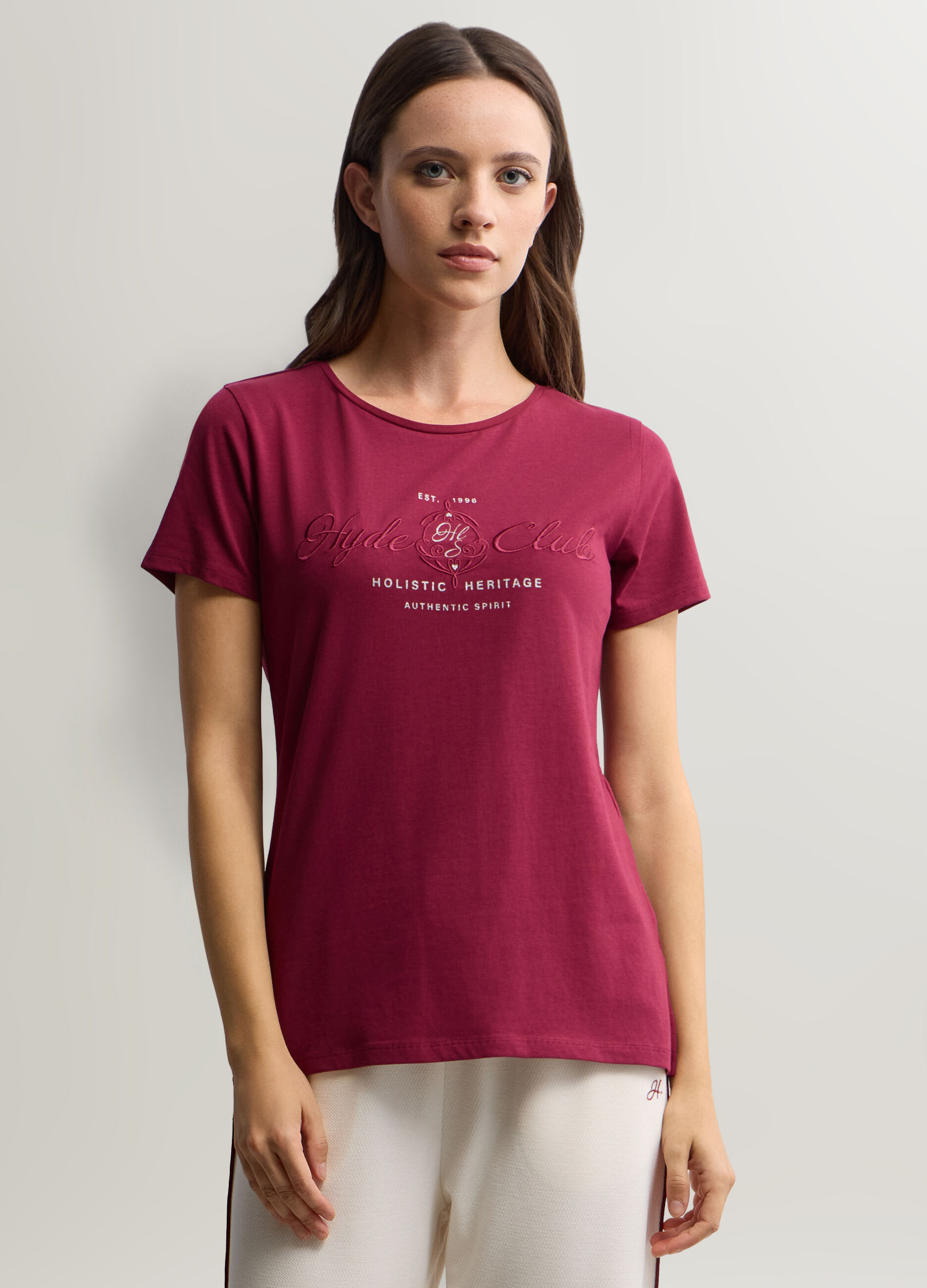 T-shirt girocollo stretch donna_0