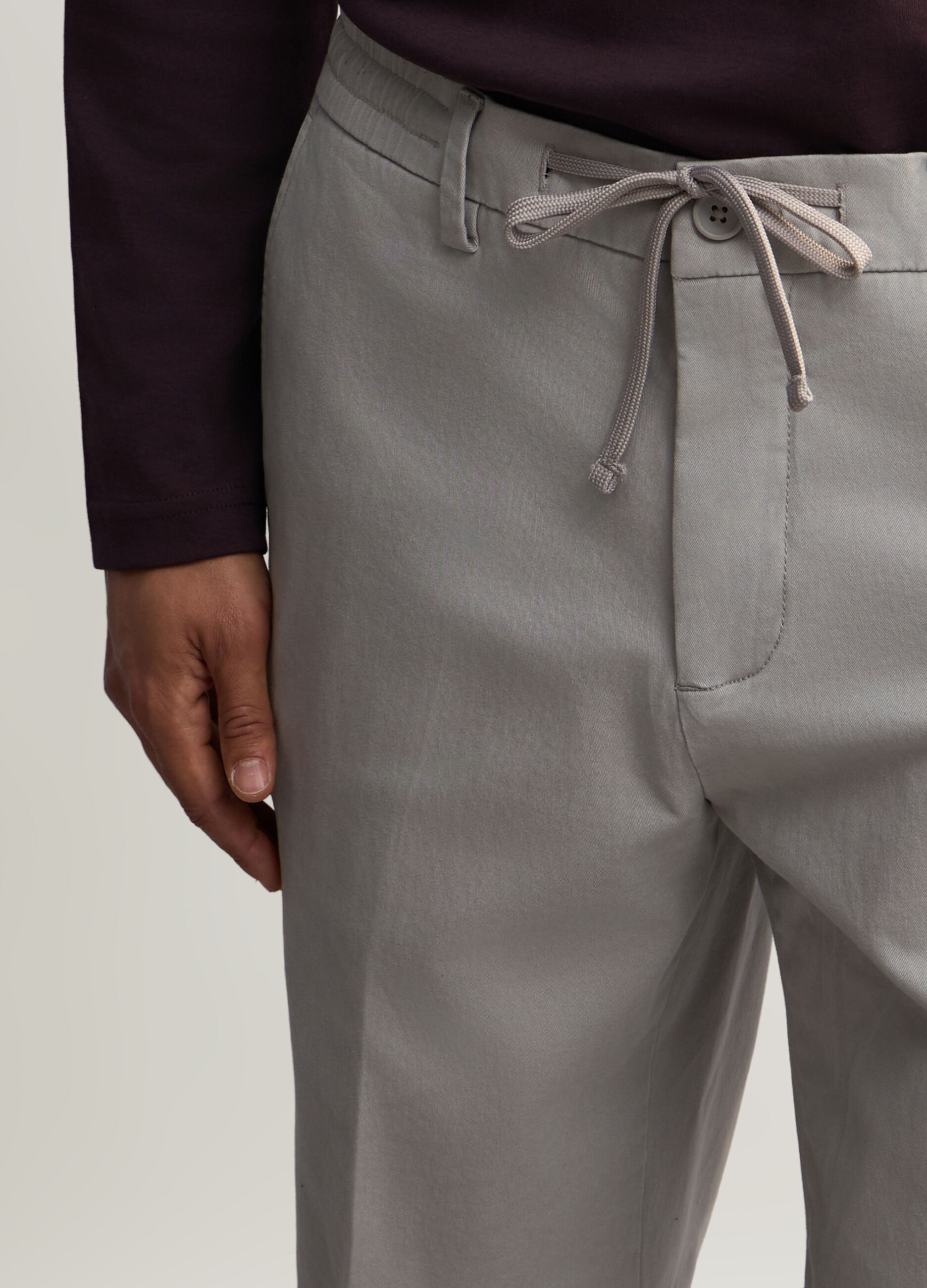 Pantalone chino relaxed fit con coulisse uomo_3