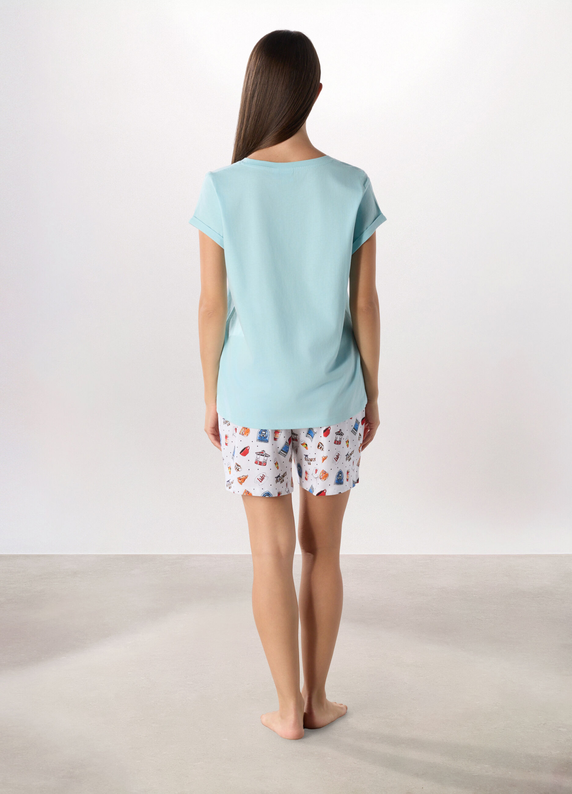 Set pigiama Gilmore Girls corto in puro cotone donna_1