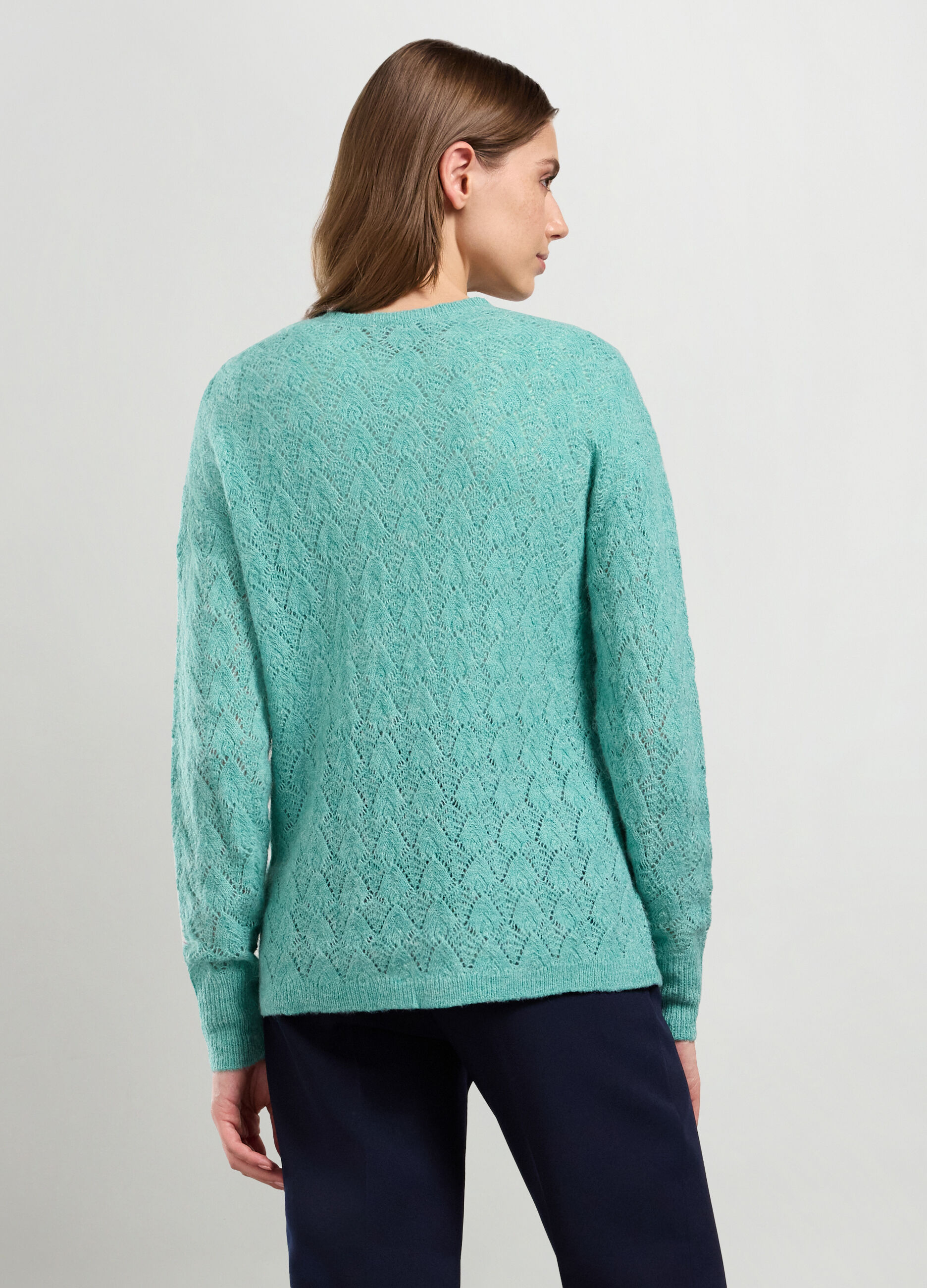 Pullover traforato misto lana di alpaca donna_1