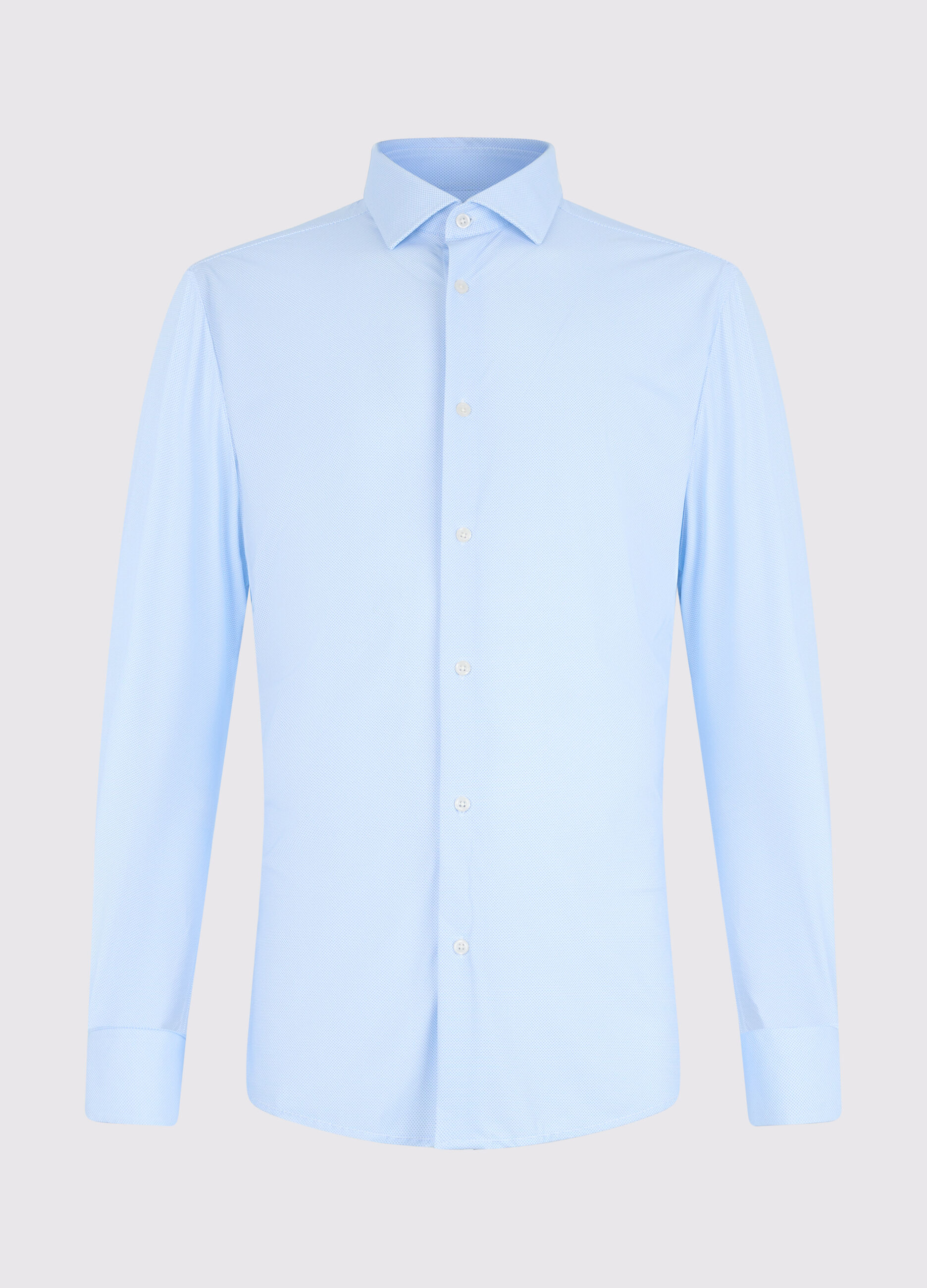 Camicia slim fit colletto classico in tessuto stretch uomo_4