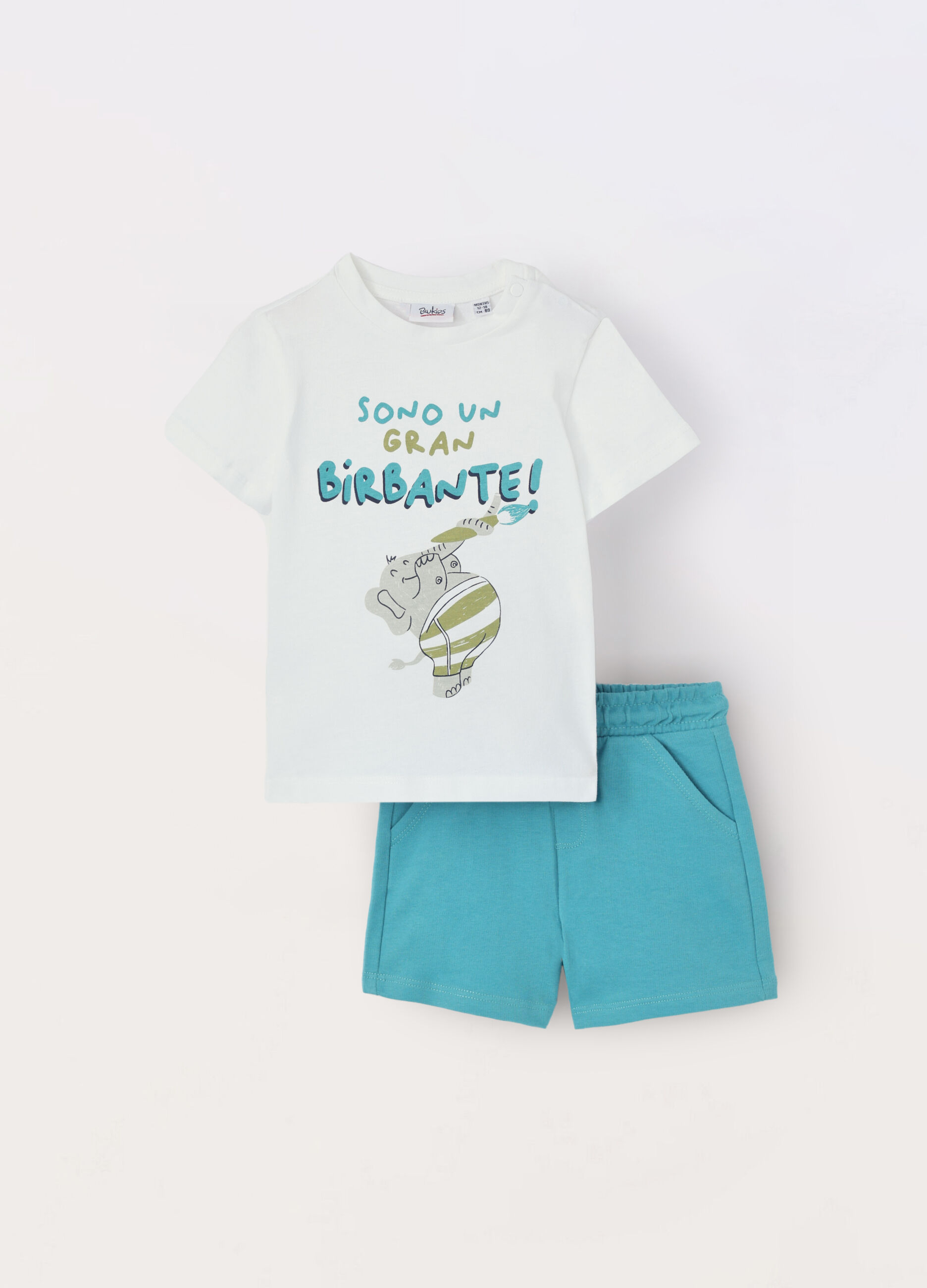 Jogging set in jersey di puro cotone neonato_0