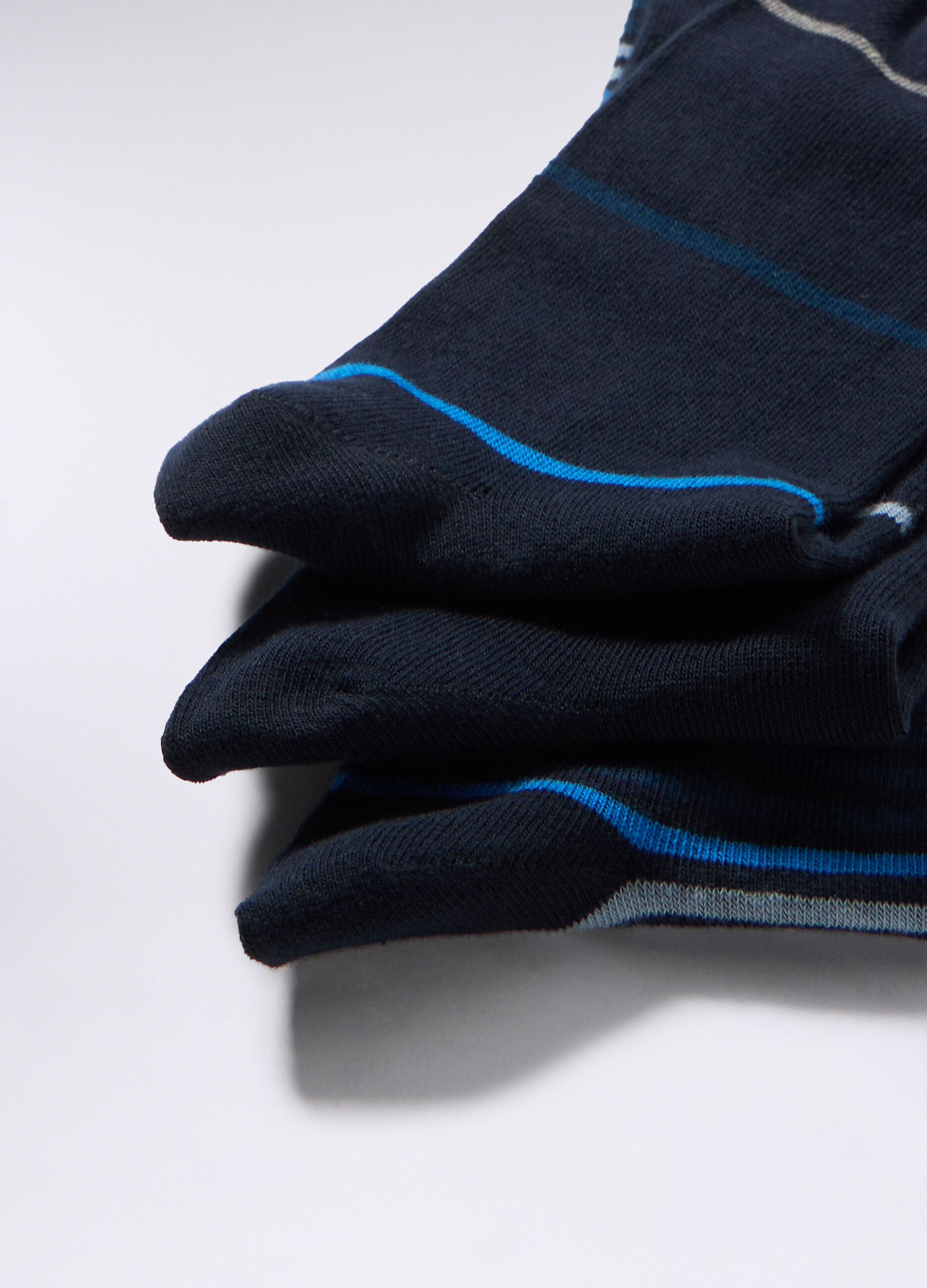 3 pack calze lunghe in cotone a righe uomo_1