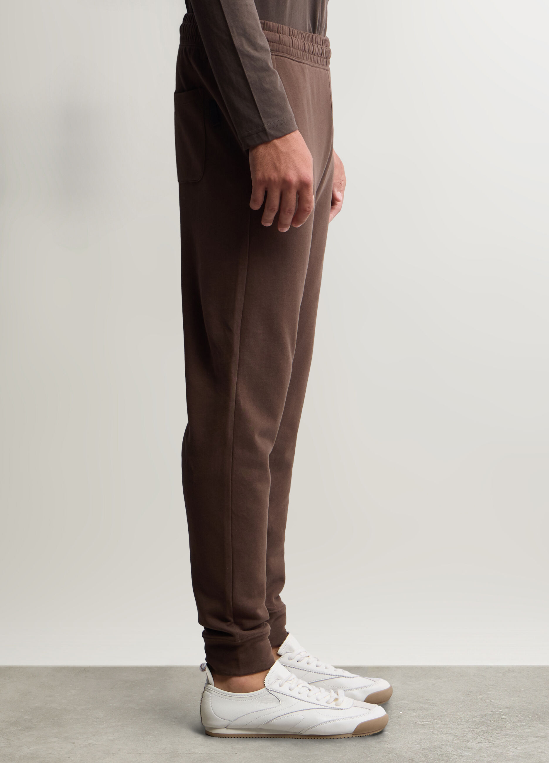 Jogger slim fit in felpa di cotone uomo_1