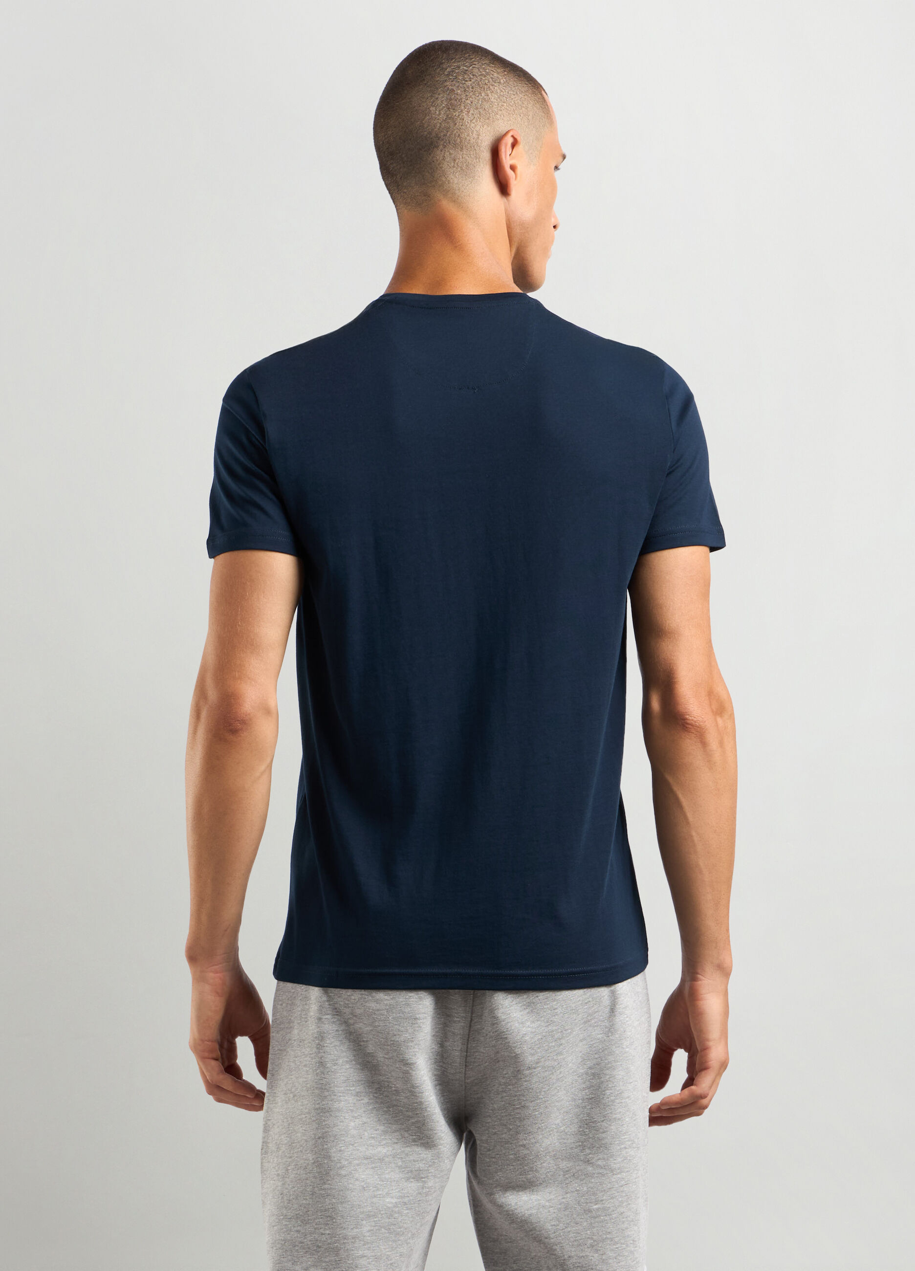 T-shirt girocollo in puro cotone uomo_1