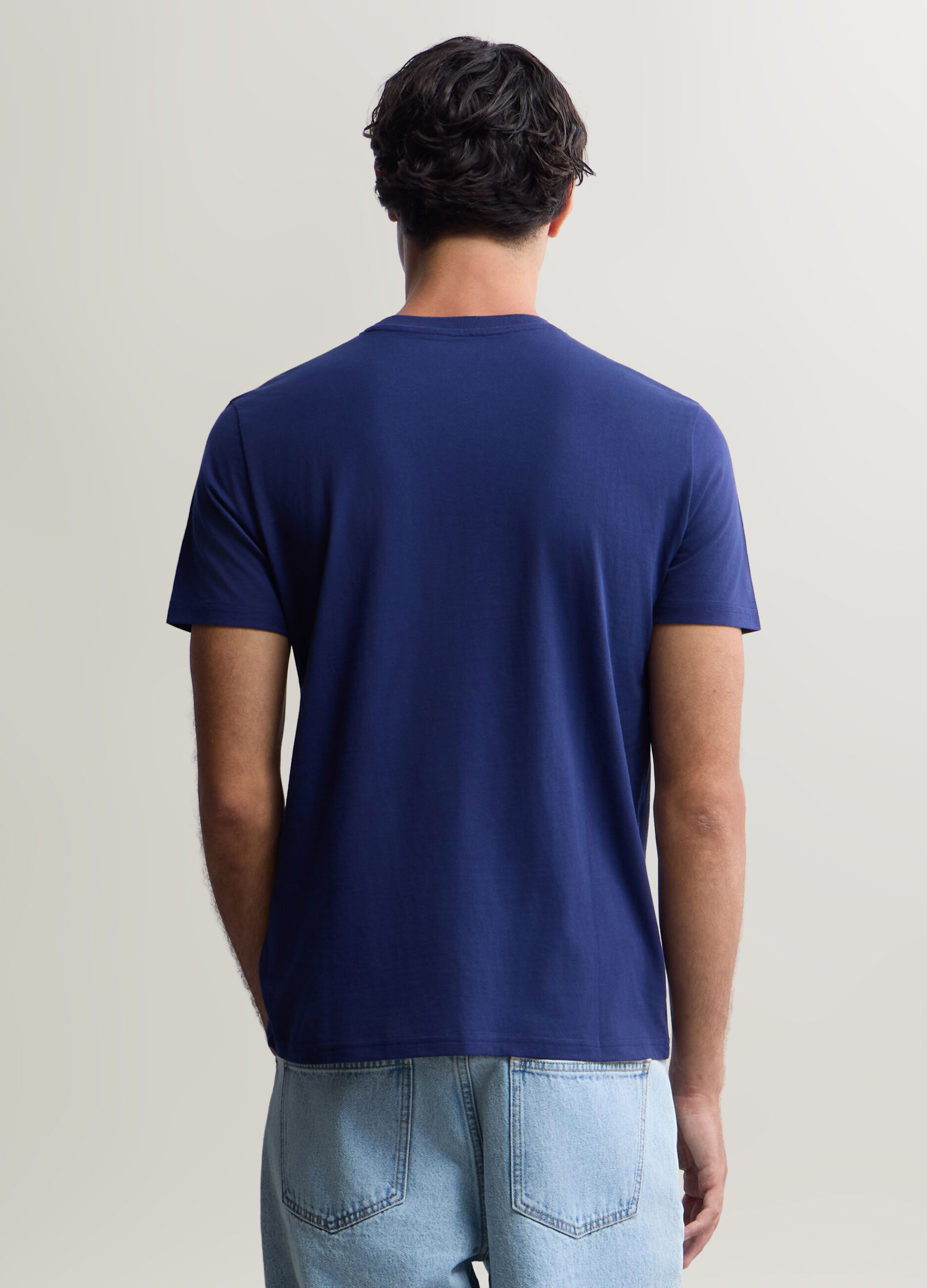T-shirt girocollo in interlock con stampa uomo_1