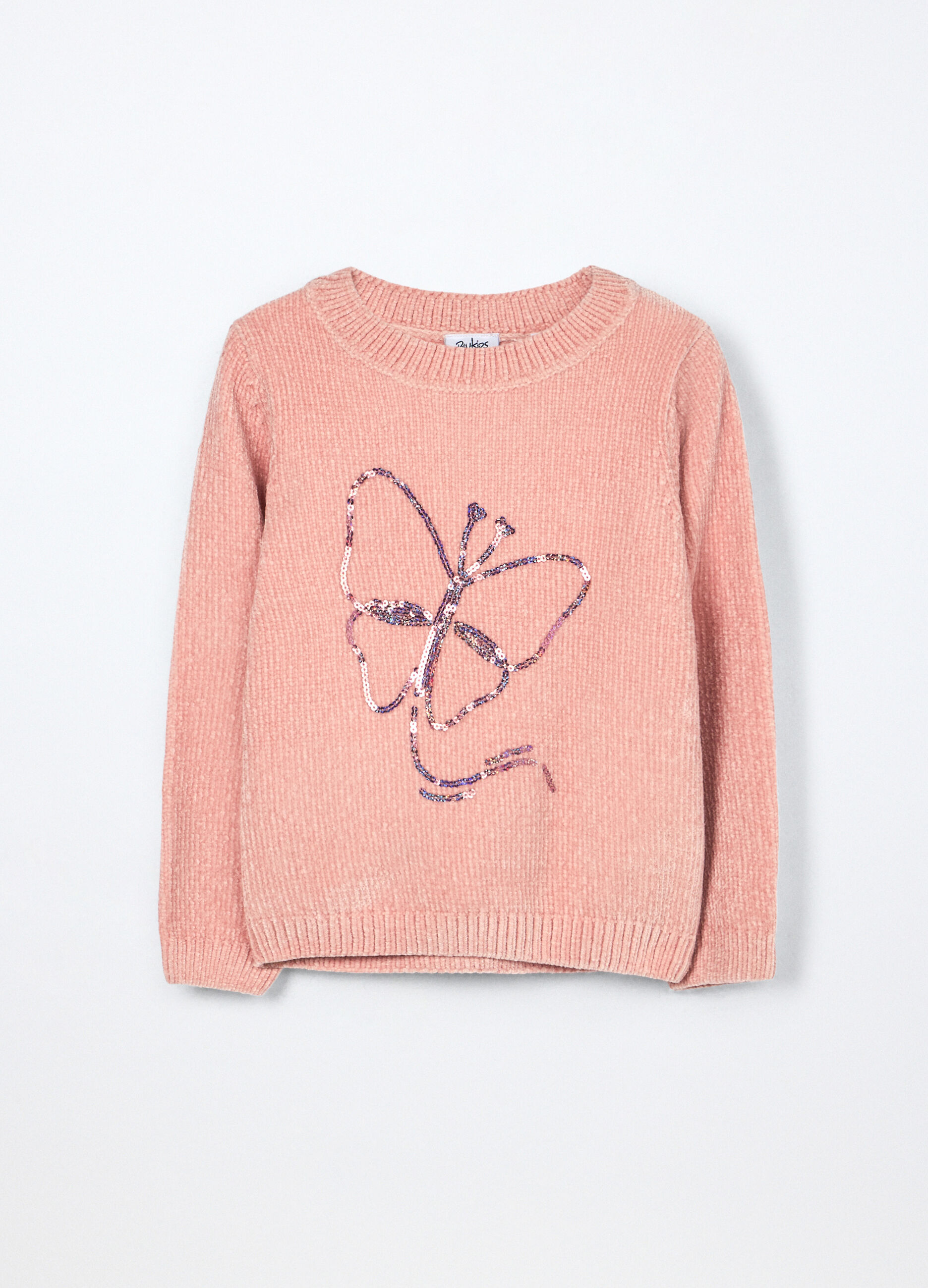 Tricot in ciniglia con paillettes bambina_0