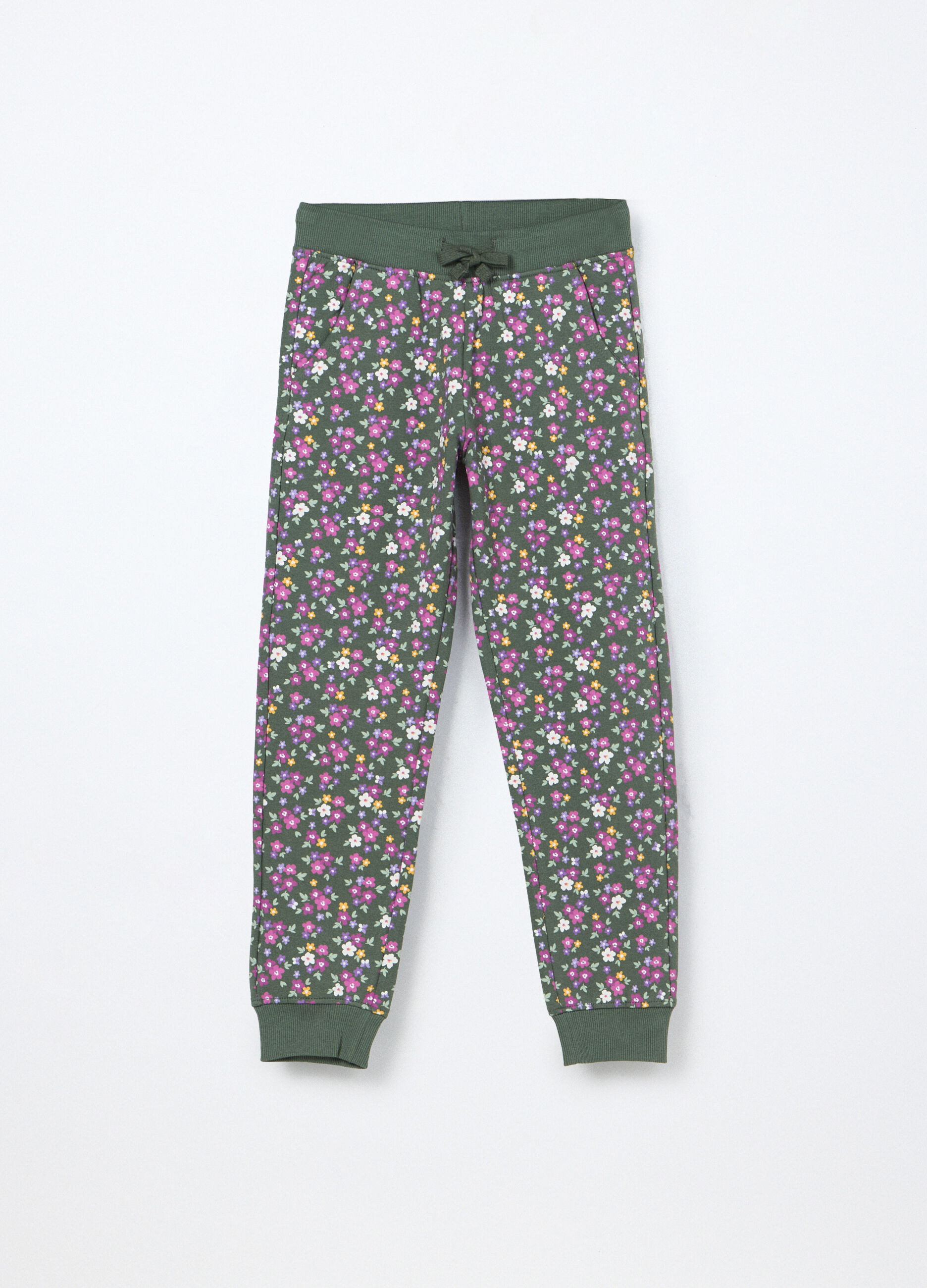 Jogger in french terry ci cotone stretch bambina_0