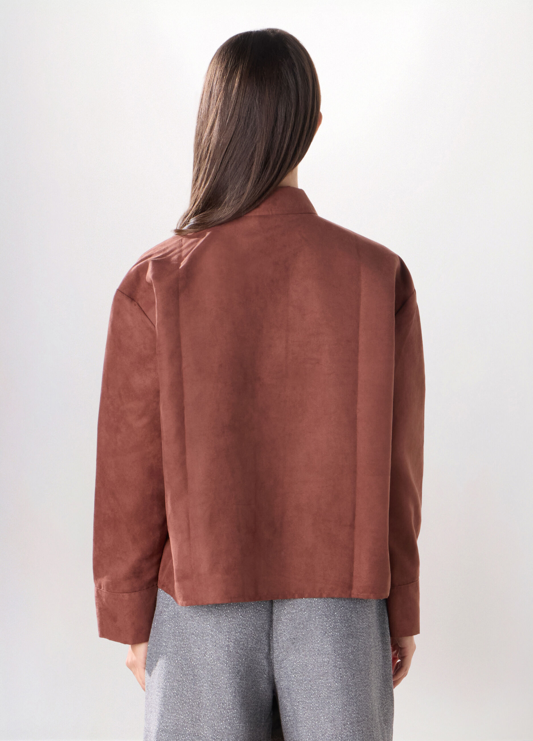 Giacca-camicia in eco pelle donna_1
