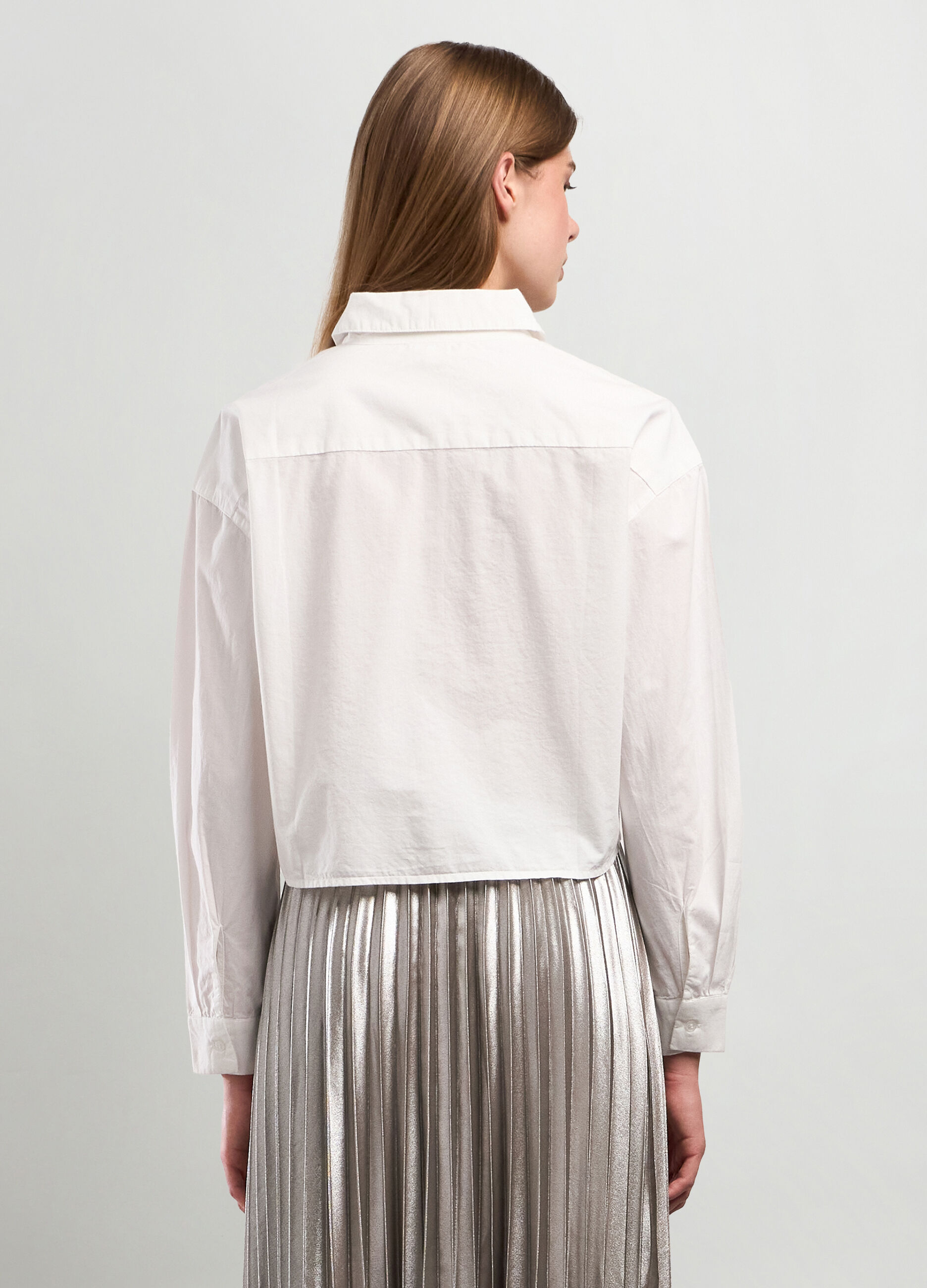 Camicia in puro cotone con strass donna_1