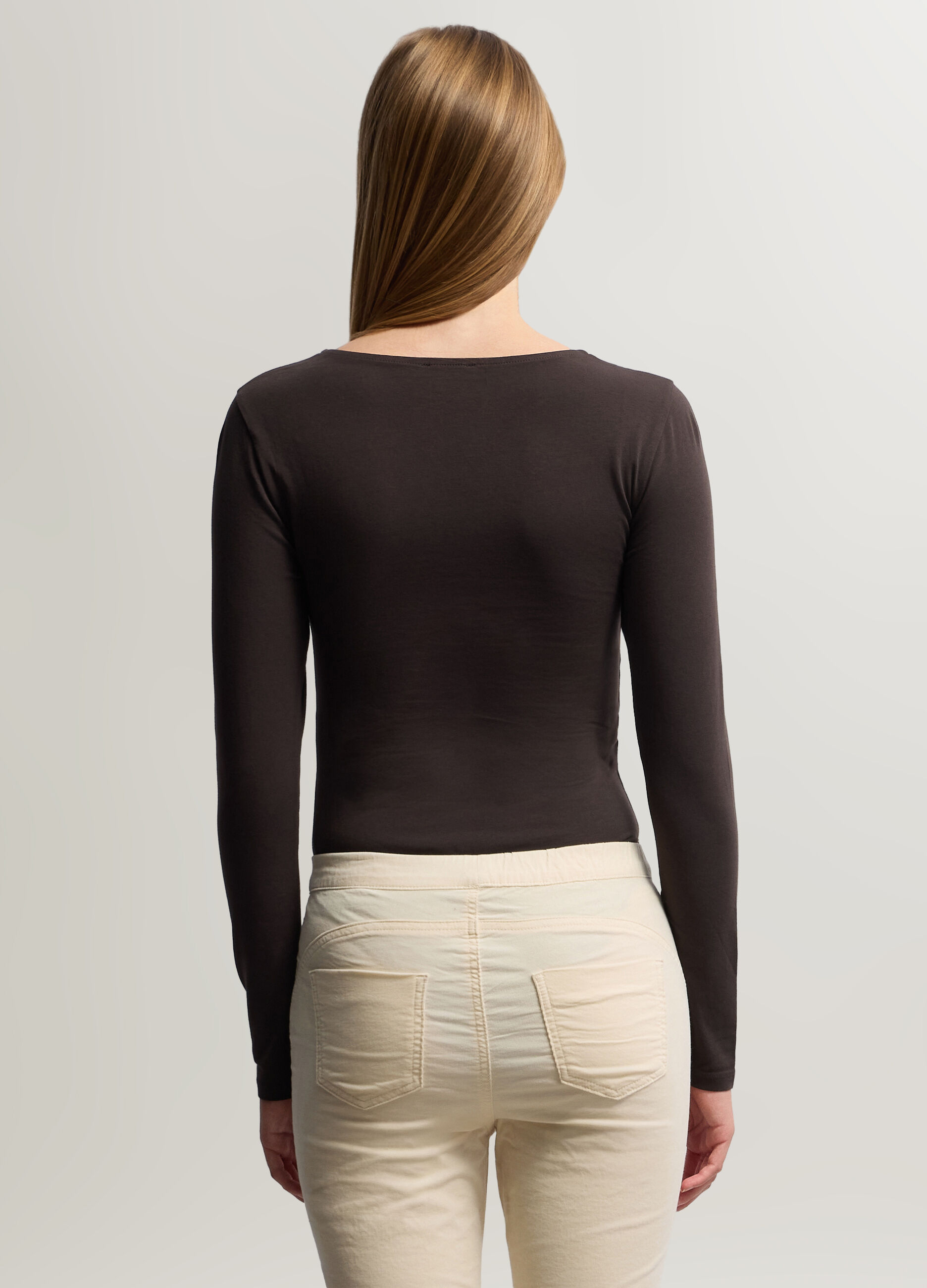 Body con scollo a V stretch donna_1
