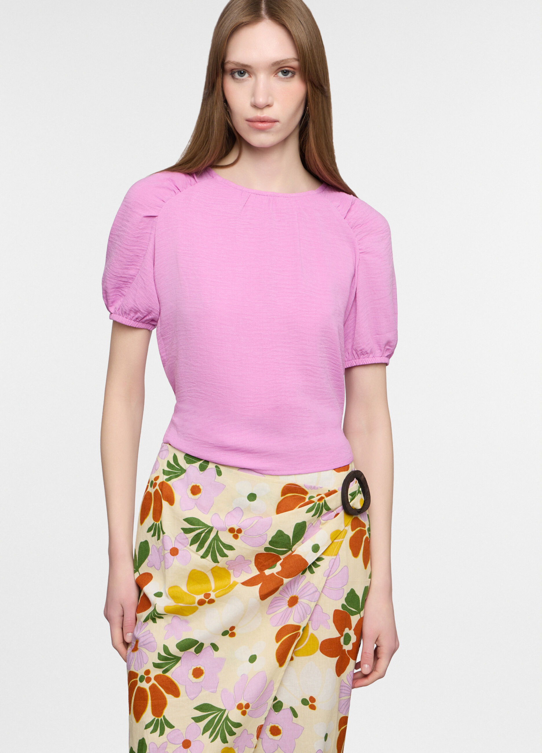 Blusa crepe girocollo donna_0