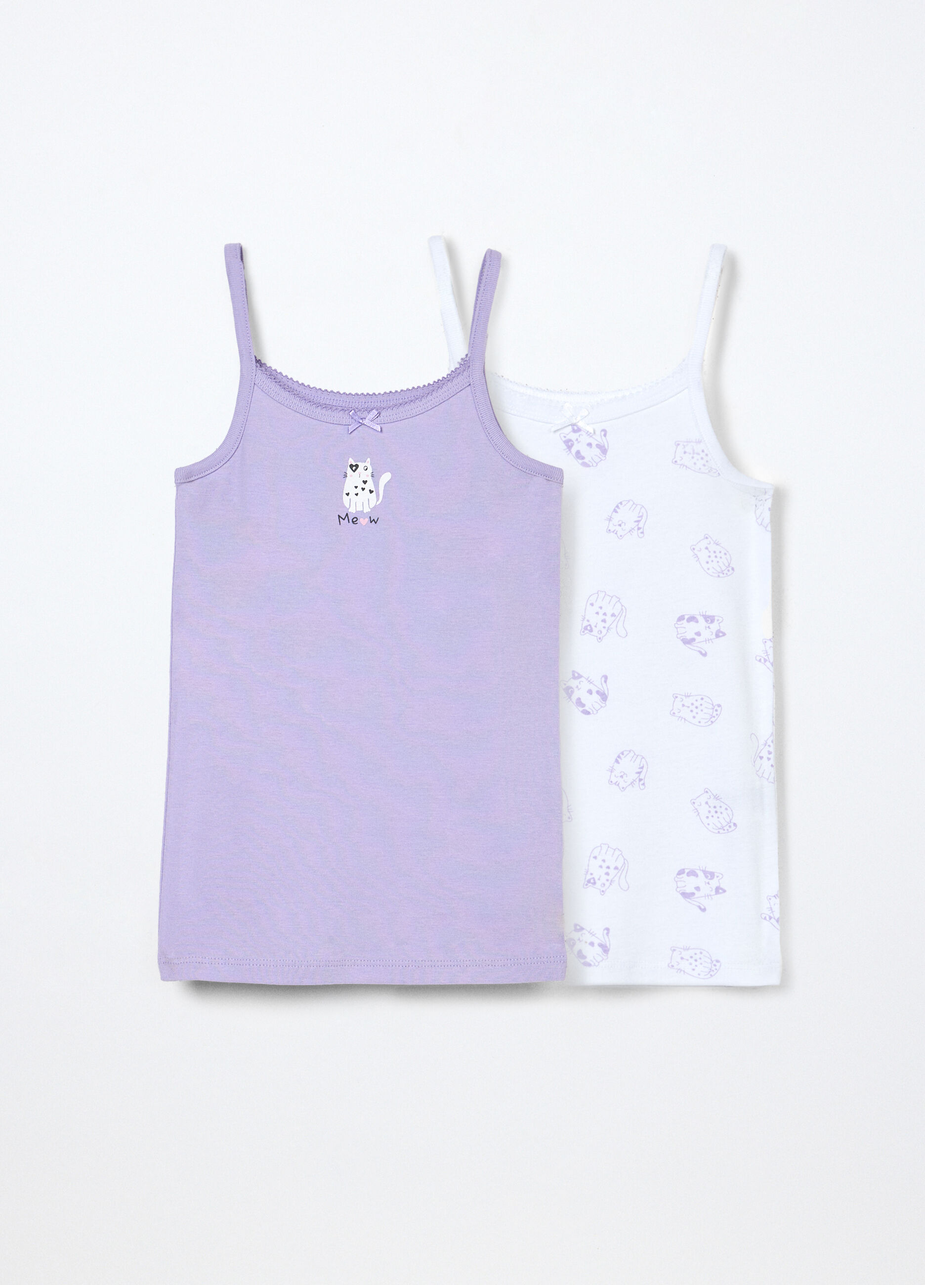 Pack 2 canotte intime in jersey di puro cotone bambina_0