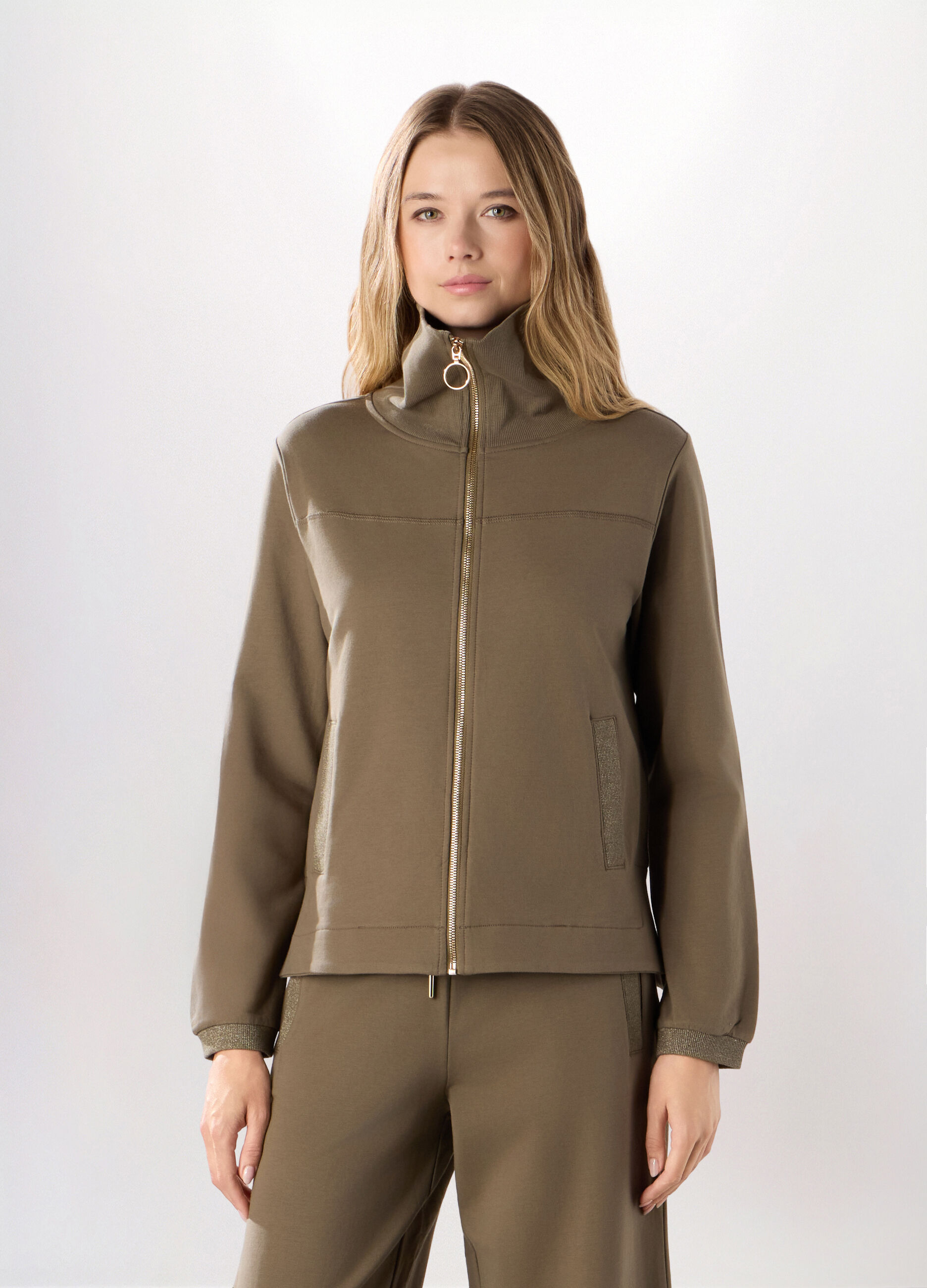 Felpa in cotone stretch donna_0