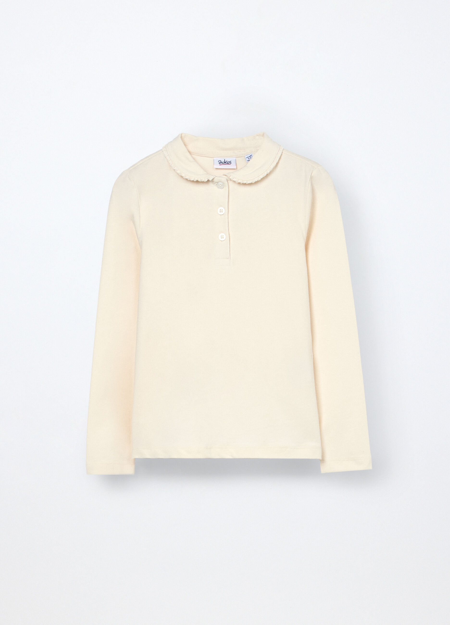 Polo a maniche lunghe in cotone stretch bambina_0