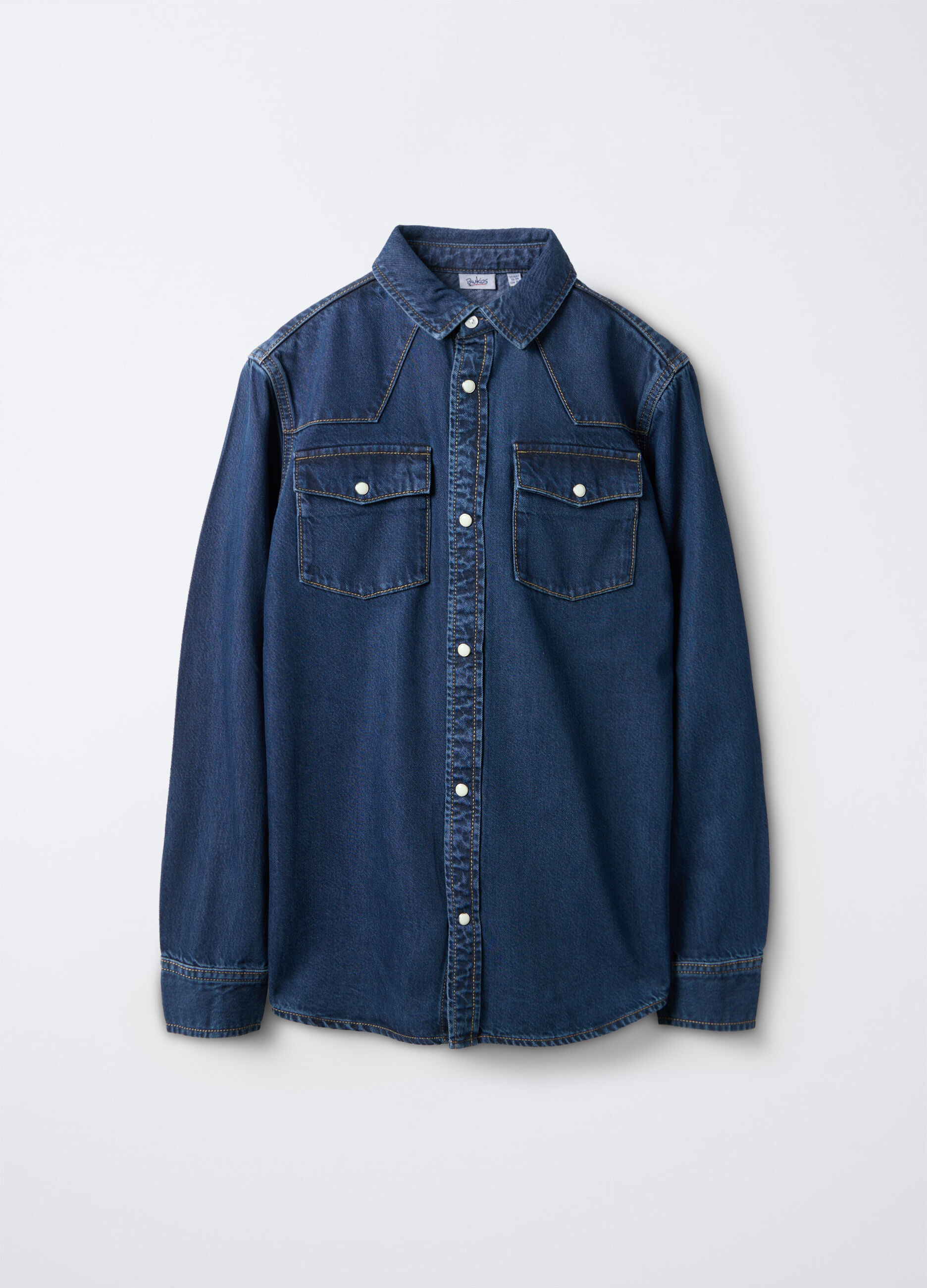 Camicia in denim misto cotone ragazzo_0