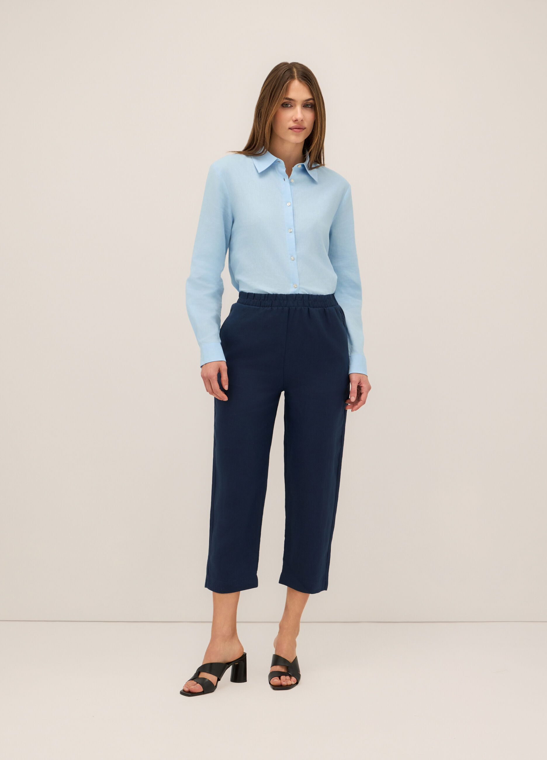 Pantaloni in puro lino donna_0