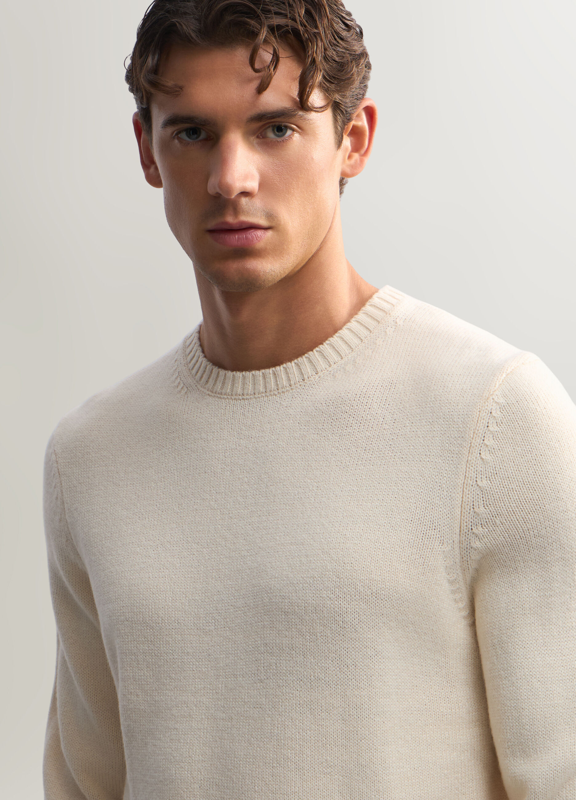 Maglione girocollo a maglia rasata uomo