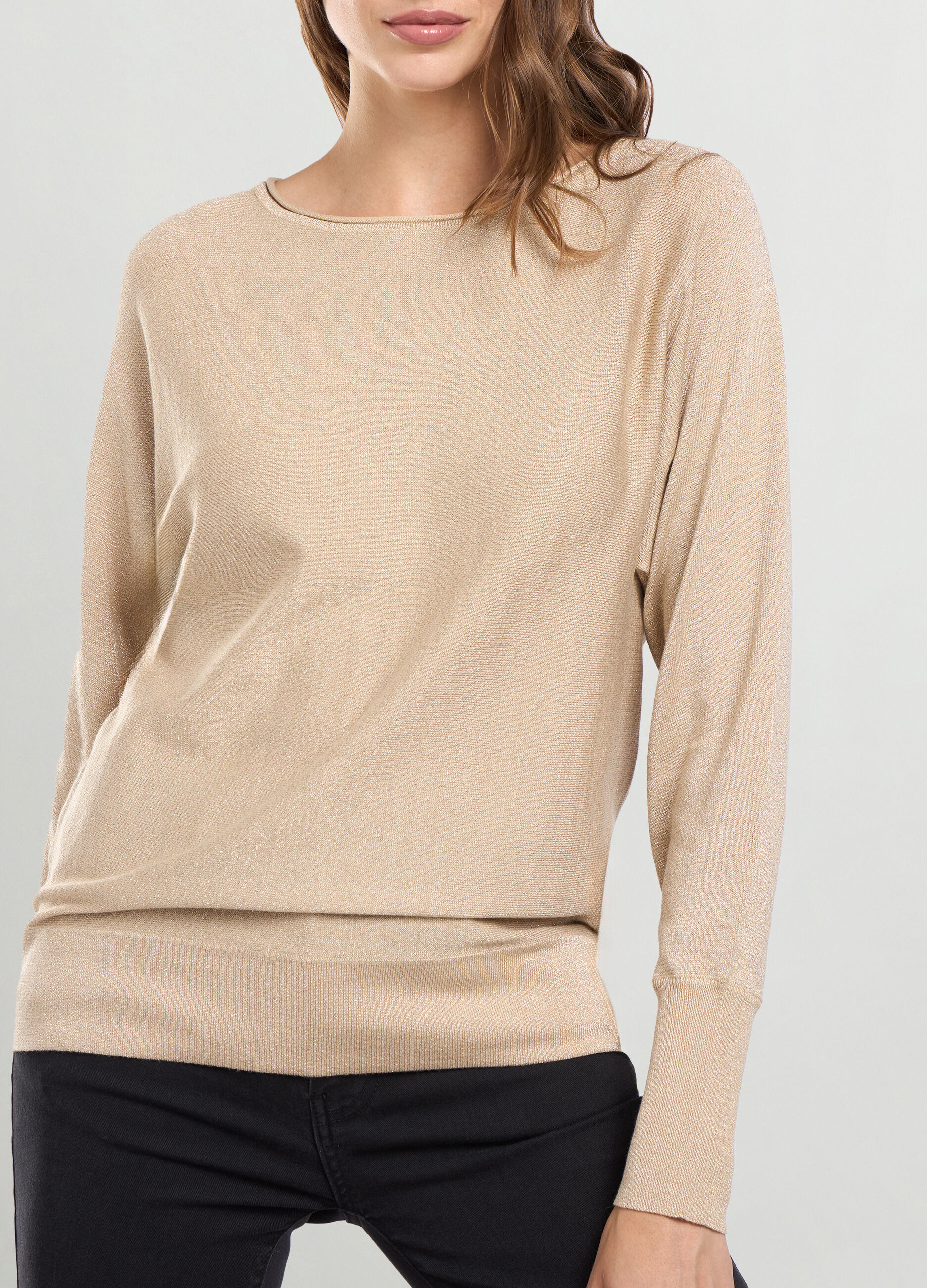 Tricot in mista viscosa con filo lurex donna_2