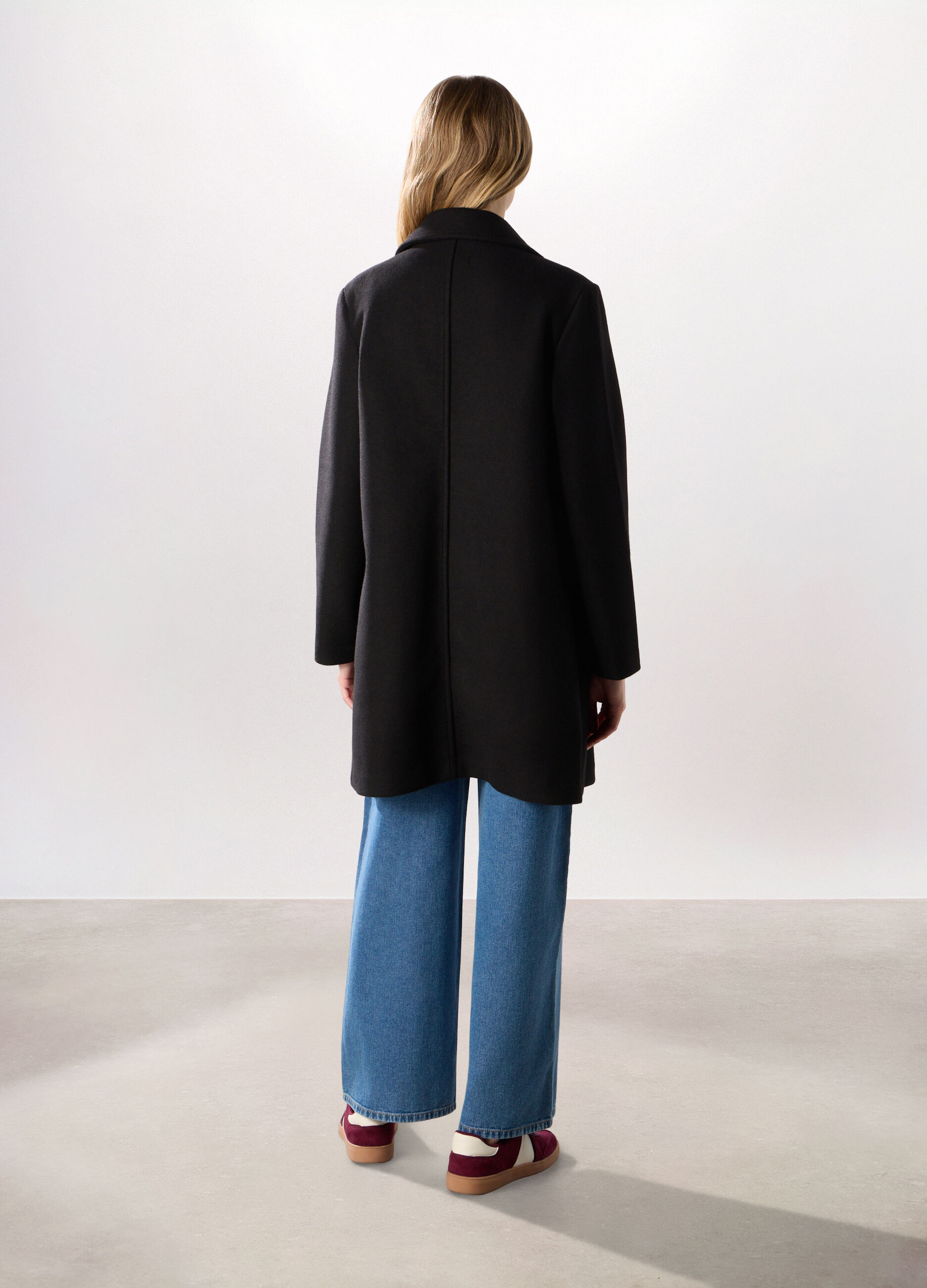 Cappotto con colletto reverse donna_1