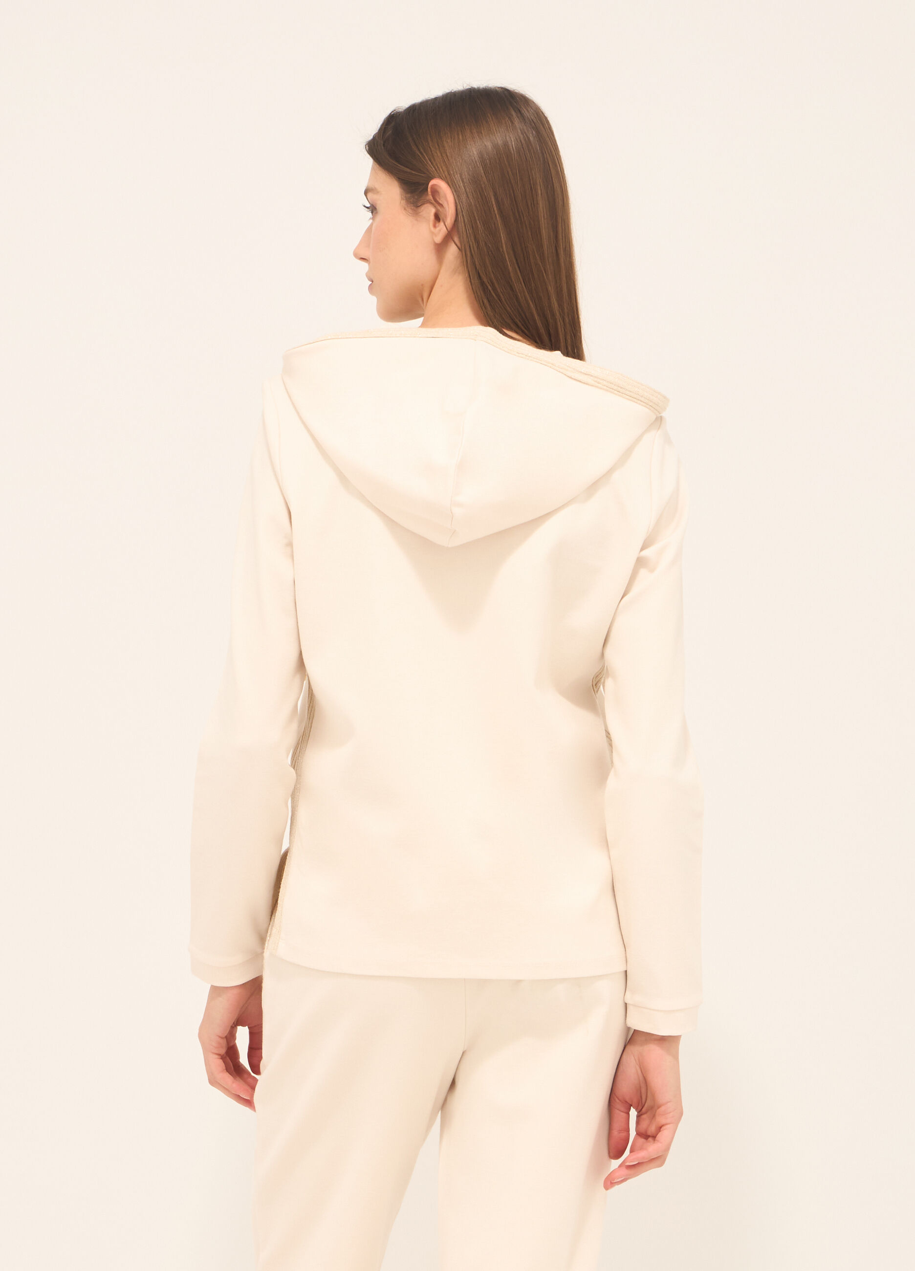 Felpa in punto Milano stretch donna_1