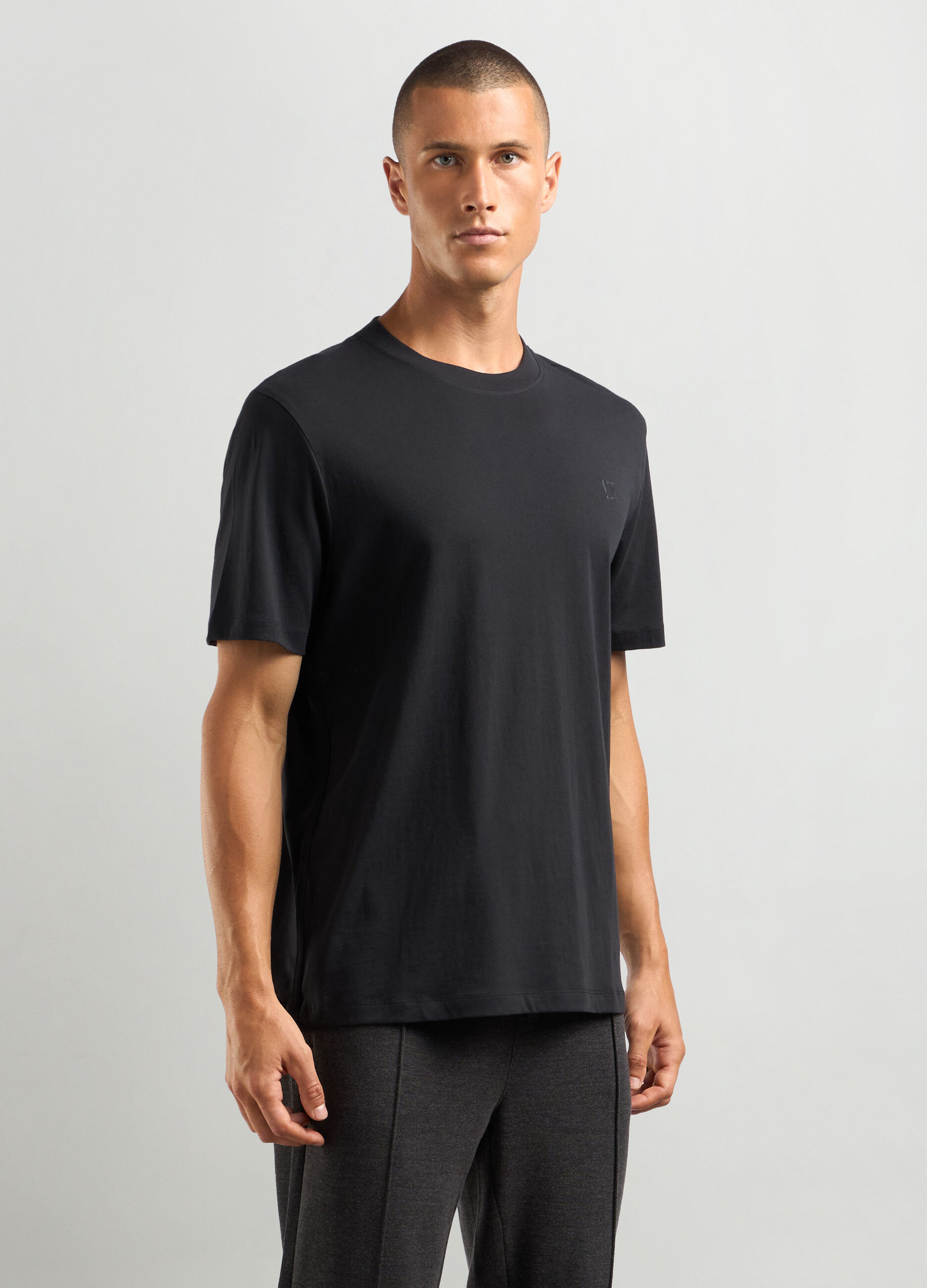 T-shirt girocollo in cotone uomo_0