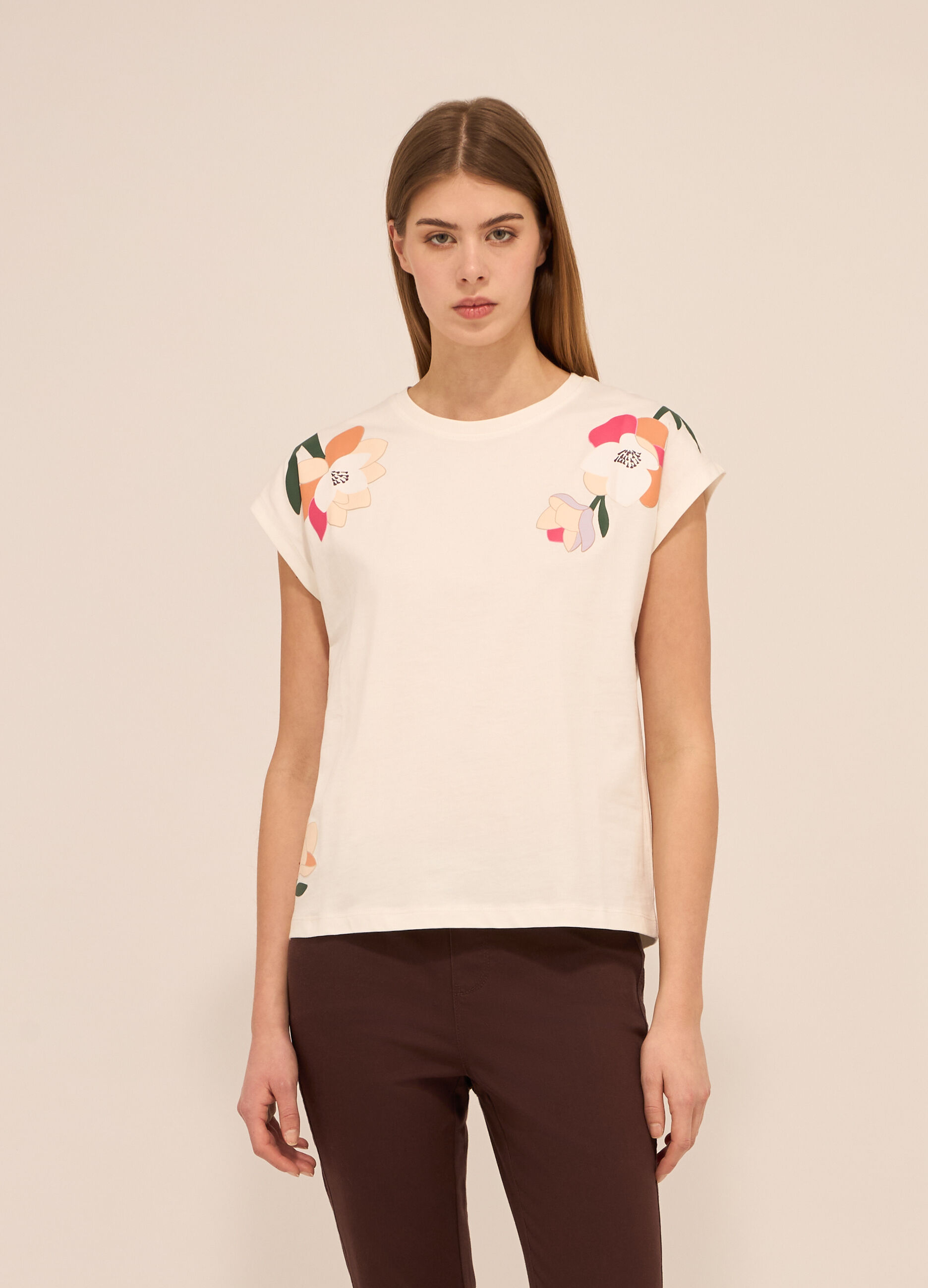 T-shirt in puro cotone donna_0