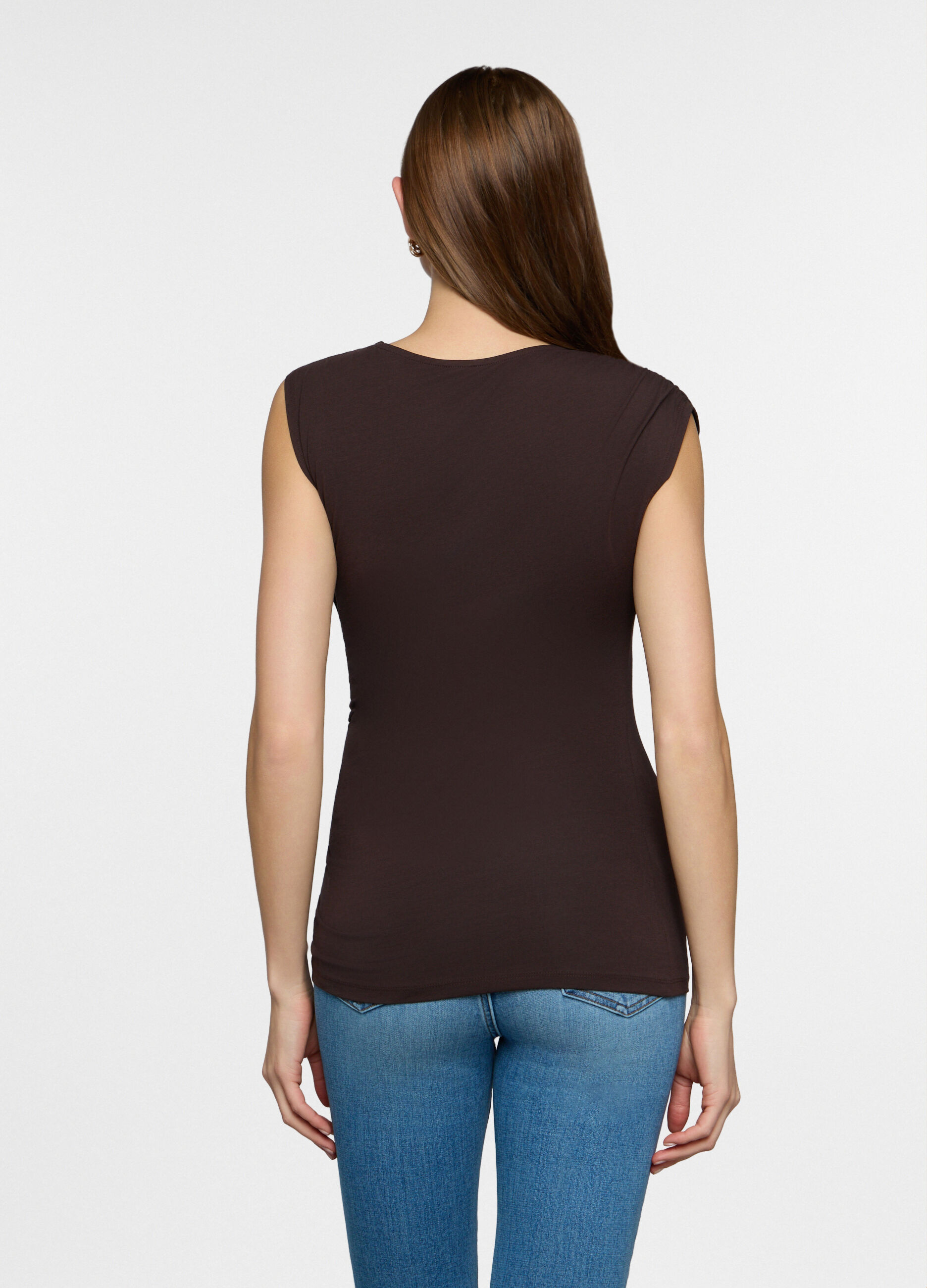 Canotta girocollo in jersey donna_1