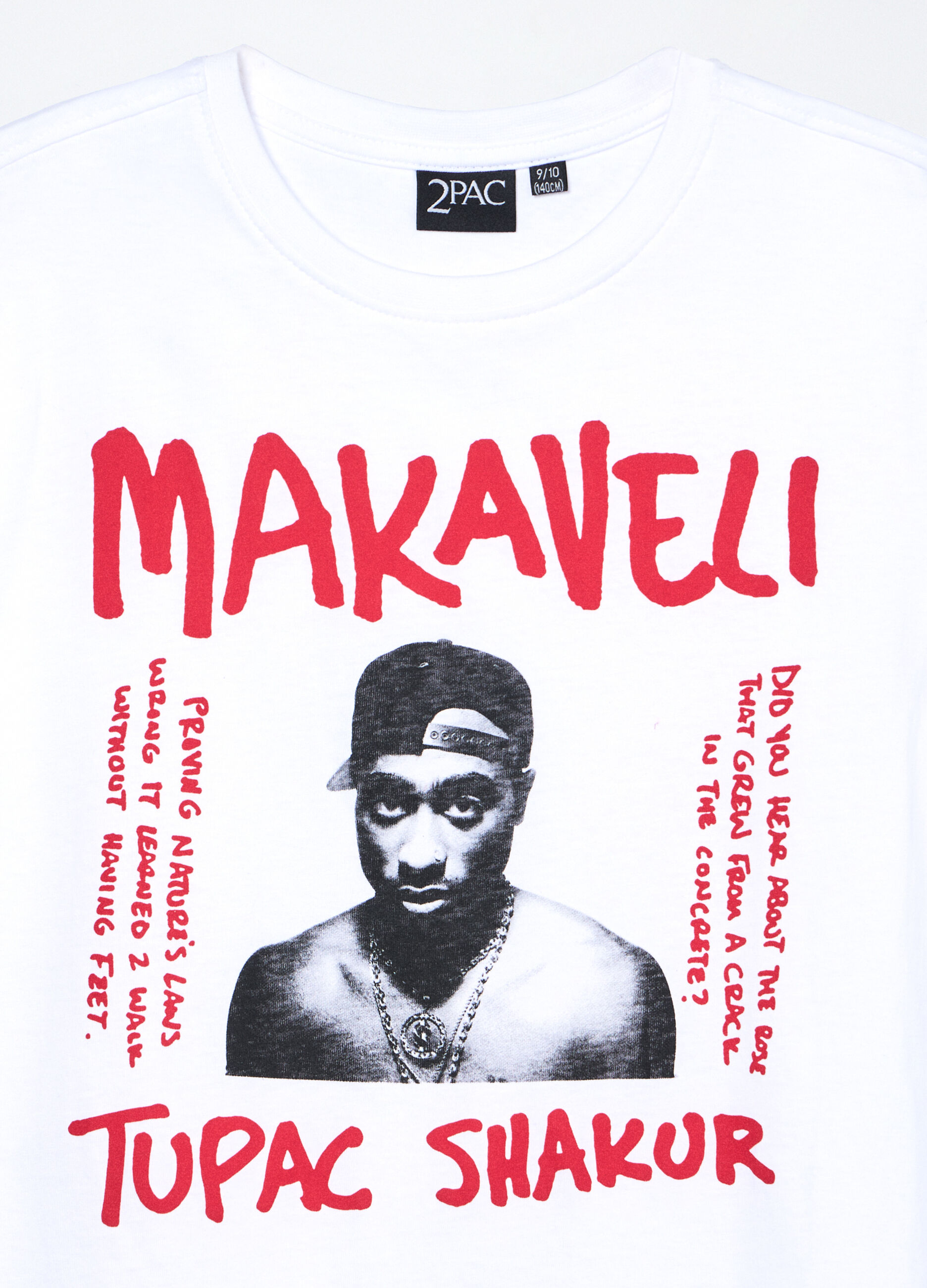 T-shirt Tupac Shakur in puro cotone ragazzo_1