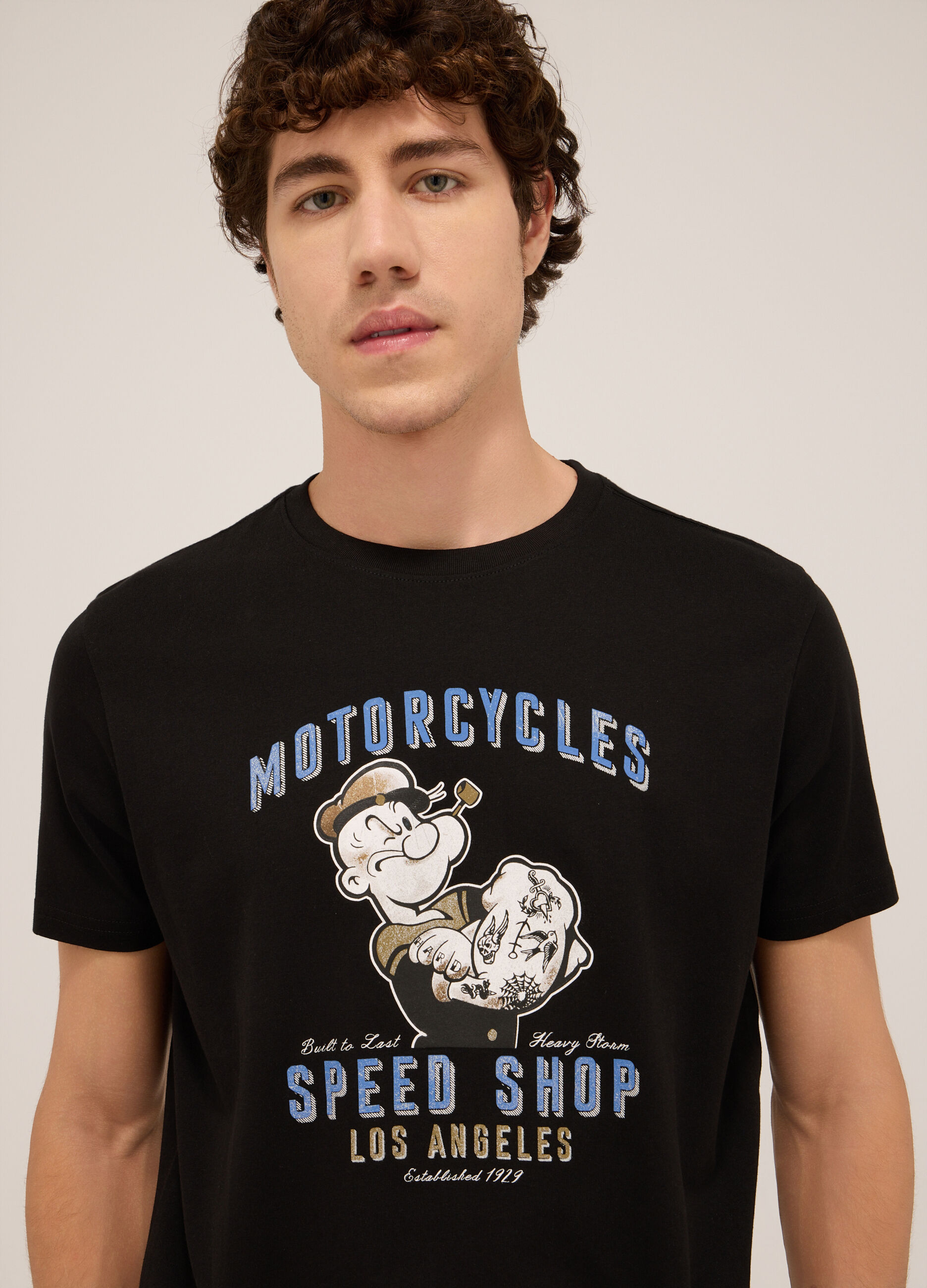T-shirt in jersey di cotone con stampa uomo_2