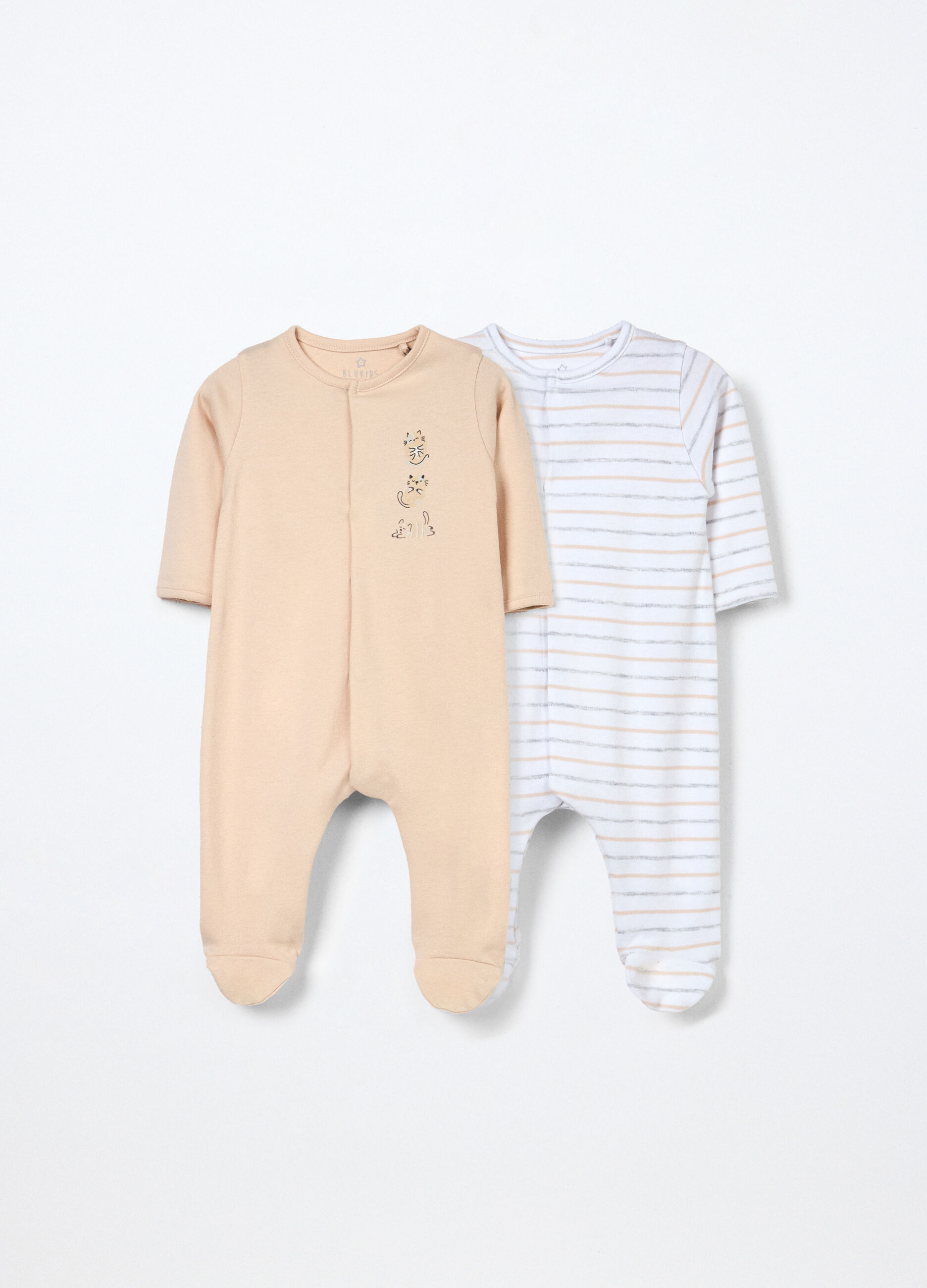 Pack 2 tutine pigiama in puro cotone neonato_0