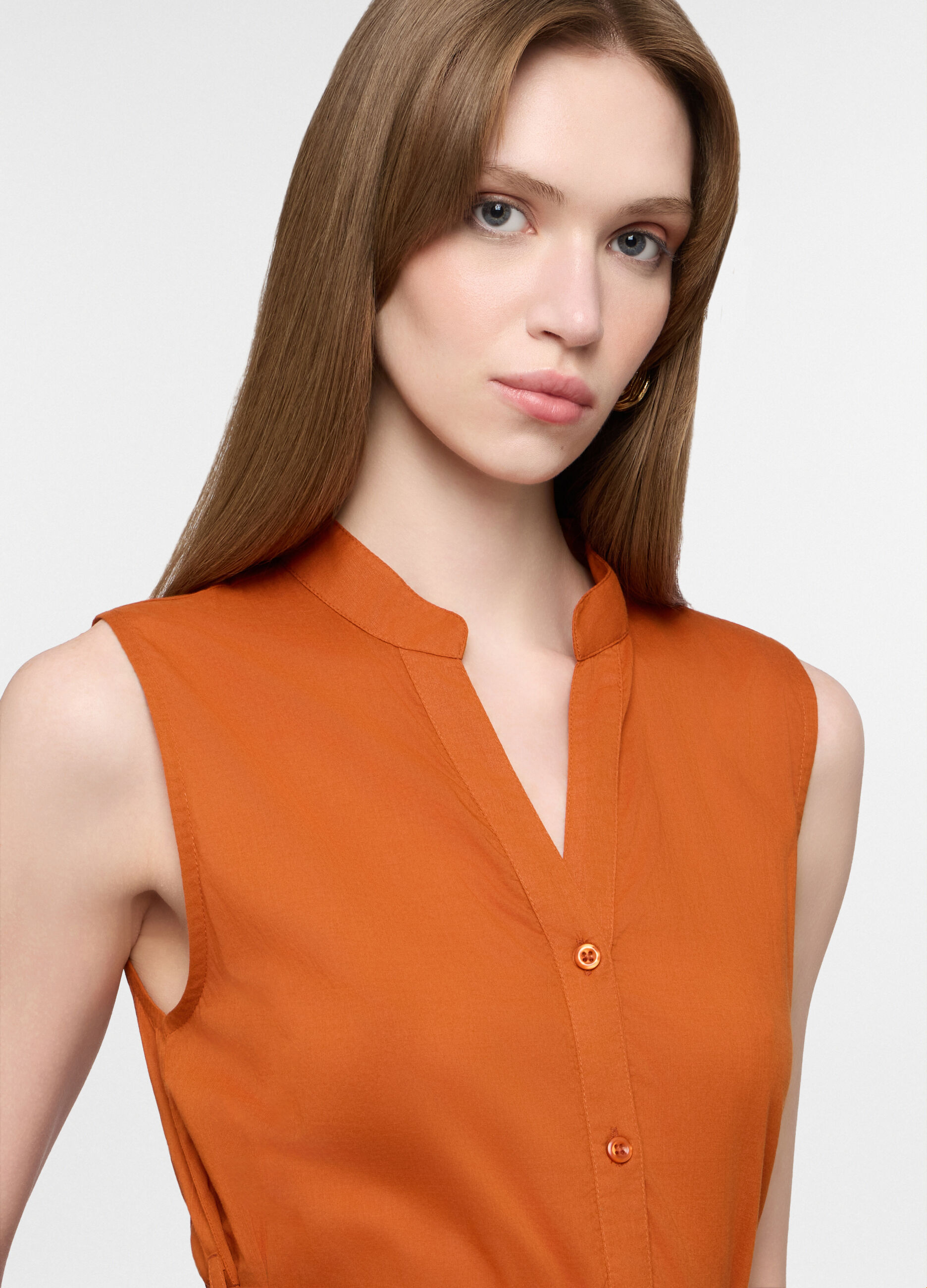 Abito corto a balze in puro cotone donna_2