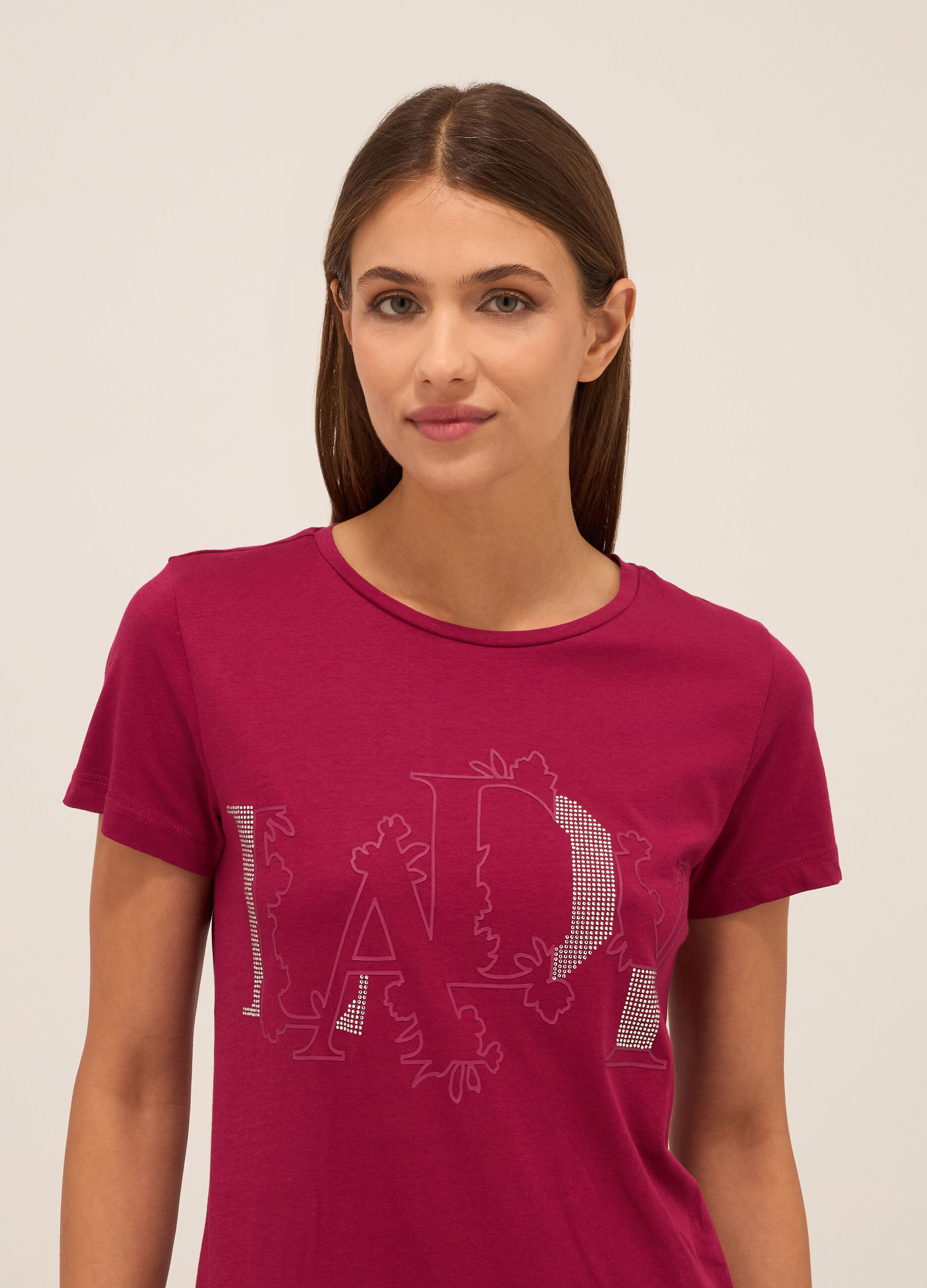 T-shirt in jersey di puro cotone donna_2
