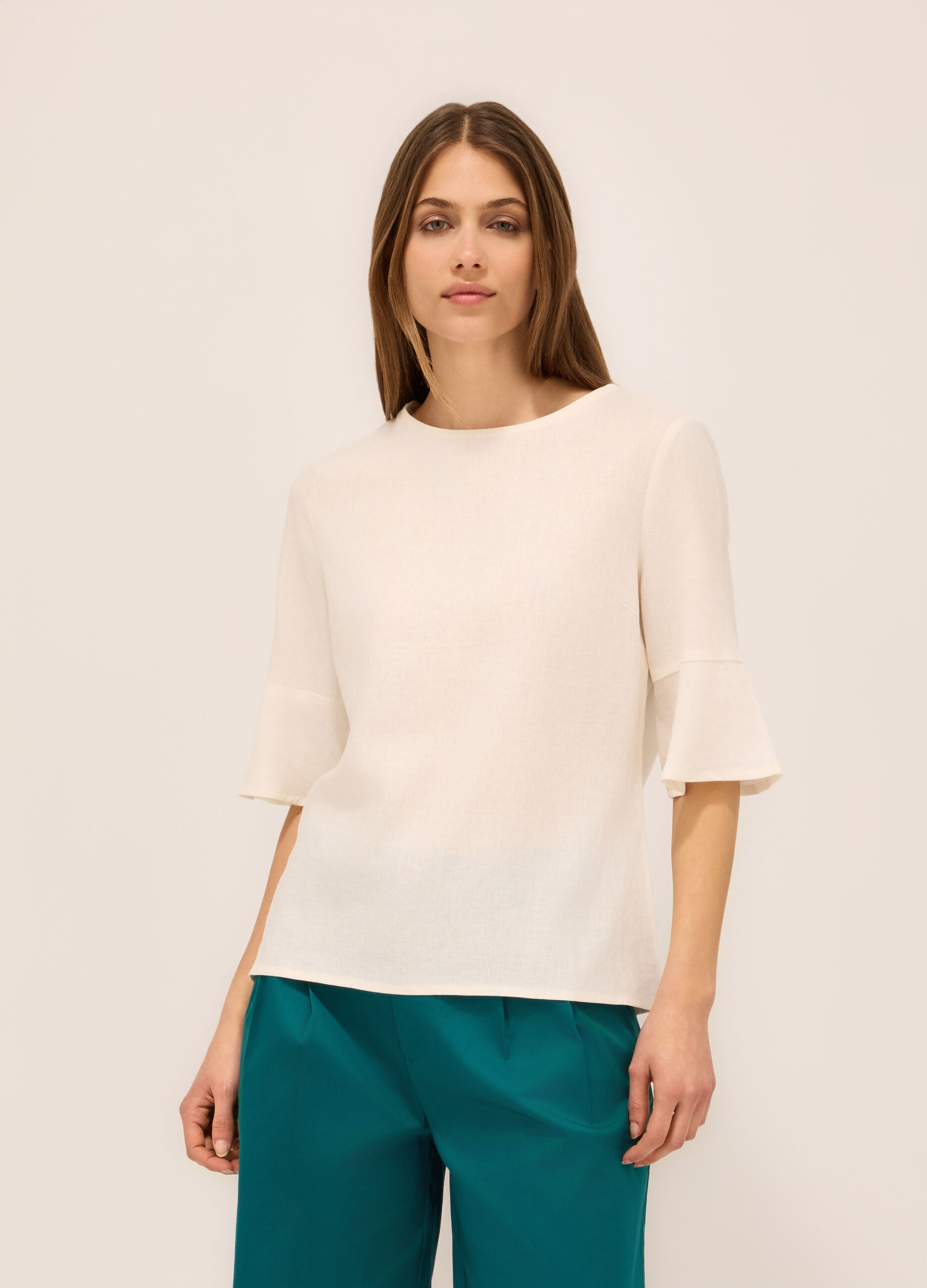 Blusa misto lino donna_0