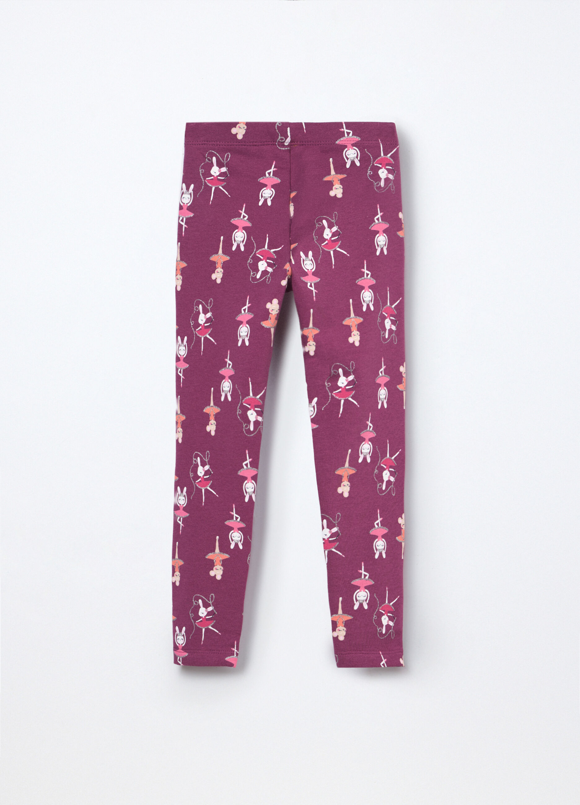 Leggings in french terry di cotone stretch bambina_1