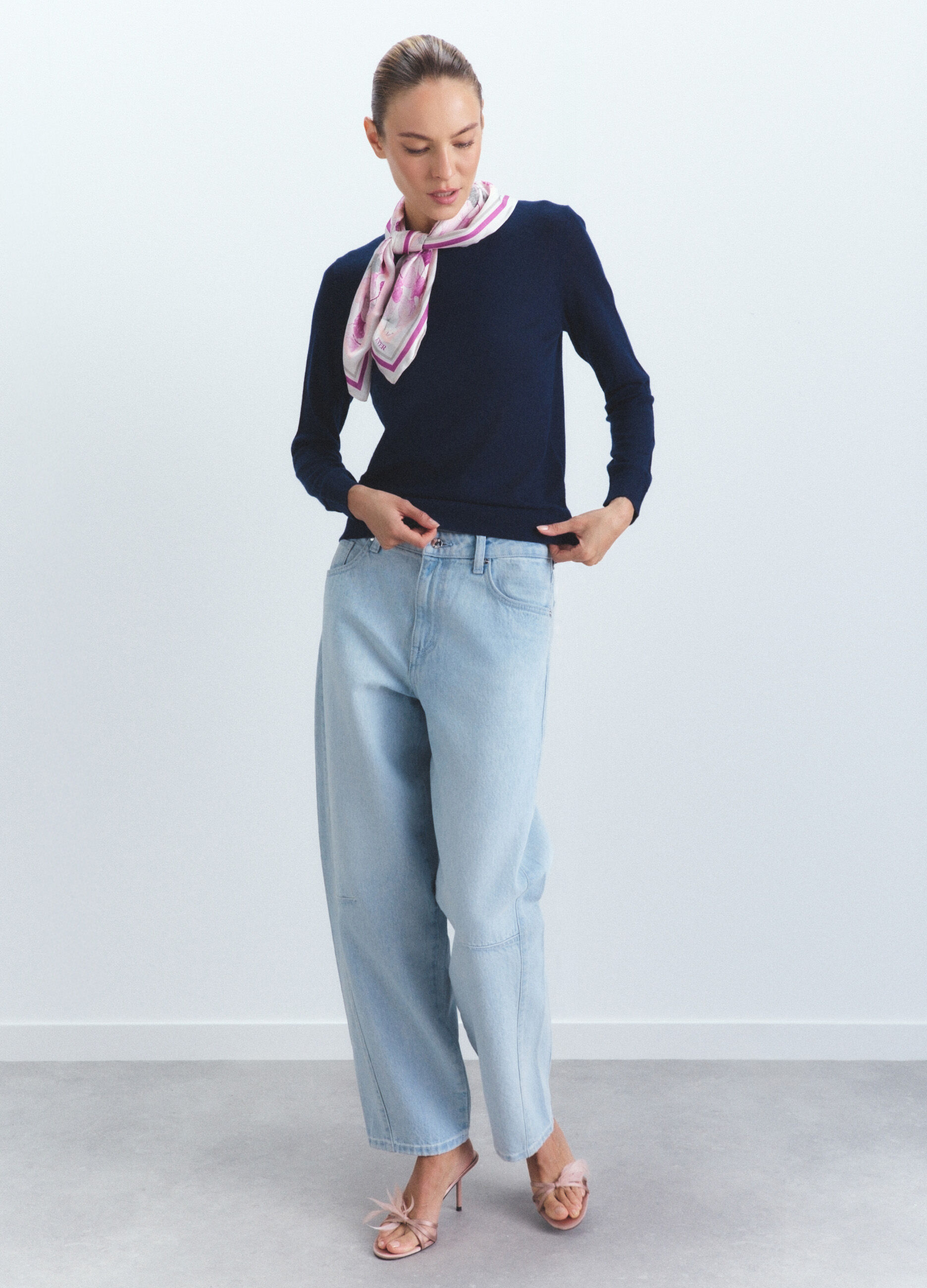 Maglia girocollo rasata donna_0