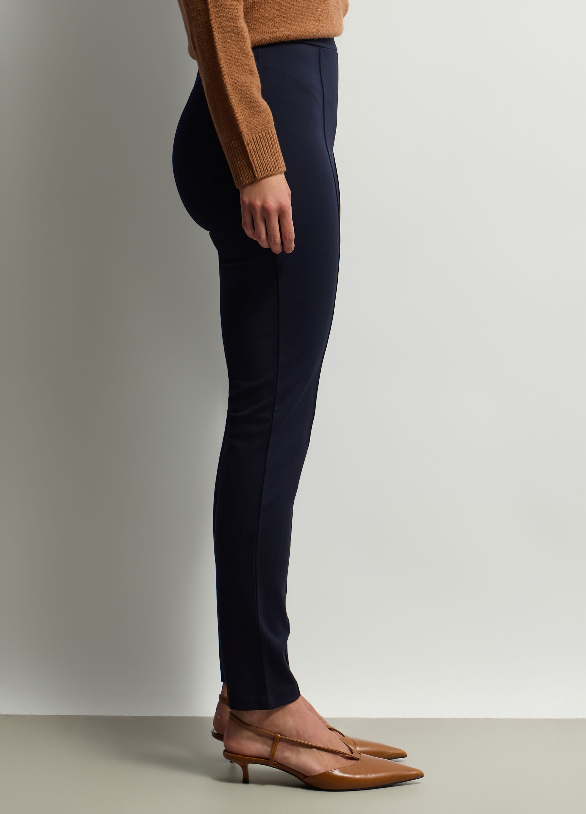 Leggings Slim Fit in punto Milano di misto viscosa stretch donna_1
