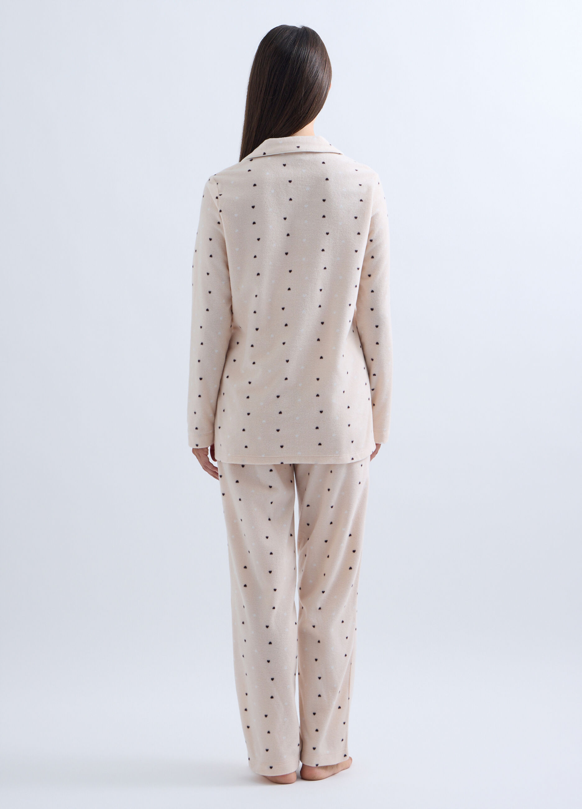 Set pigiama lungo in pile donna_1