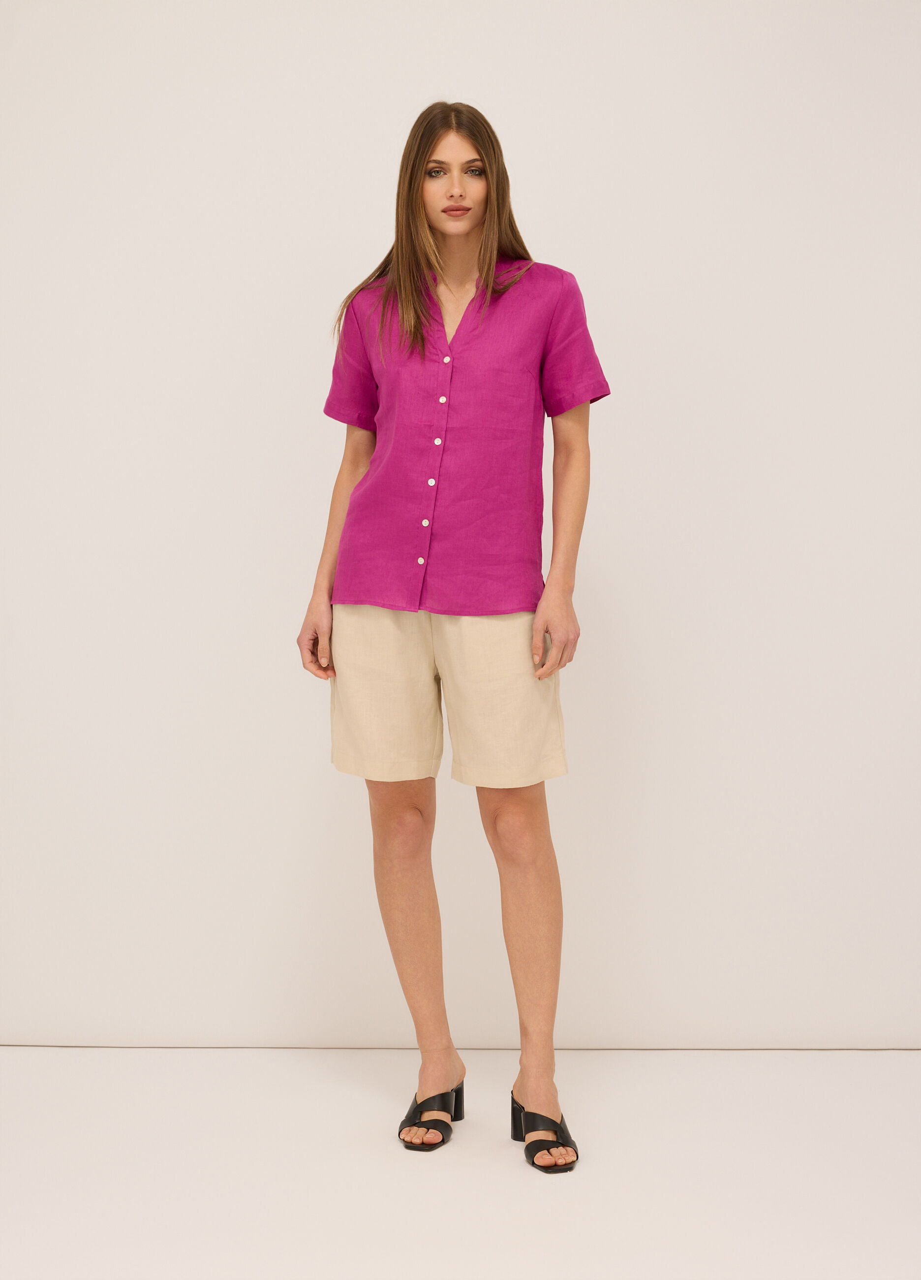 Bermuda in puro lino donna_0